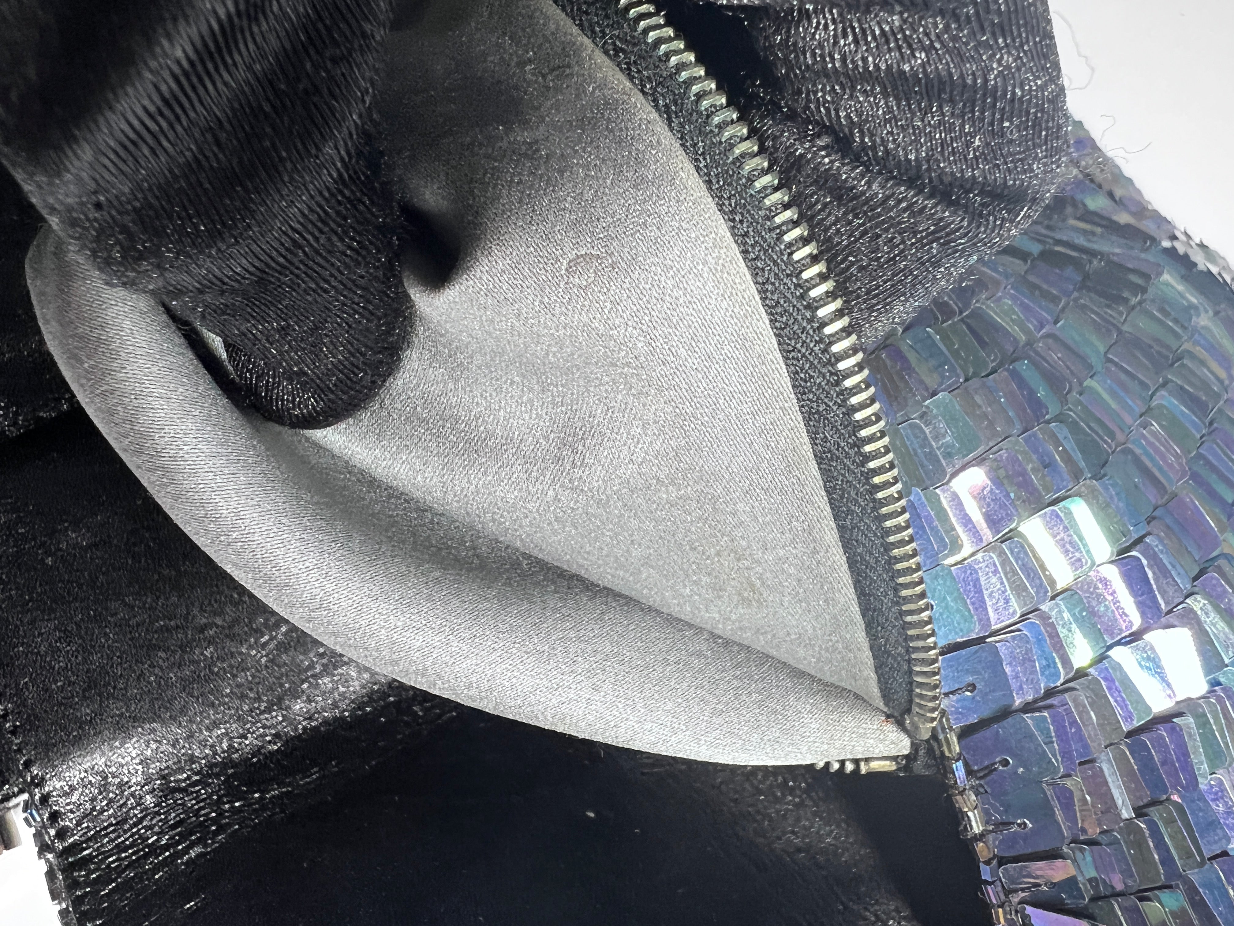 Vintage Fendi Black Iridescent Sequin Baguette Bag - Luxury Evening Clutch for Parties, Weddings & Special Occasions