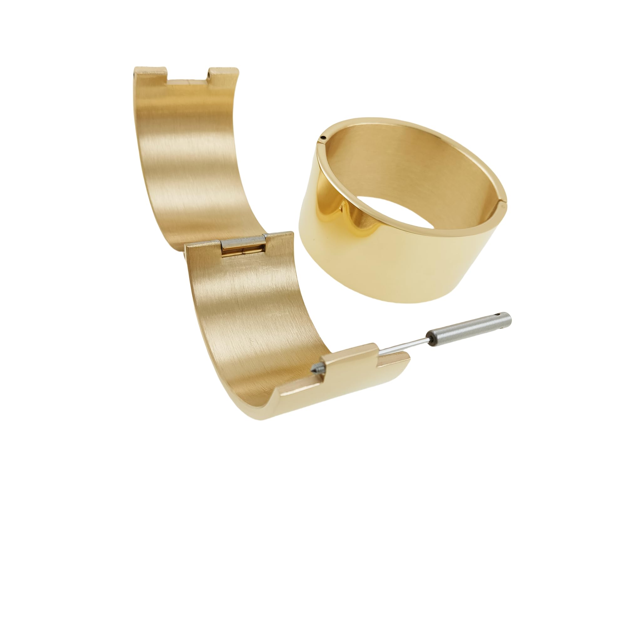 Polished Stainless Steel Wrist & Ankle Cuffs - Lockable Bangle Slave Bracelets for Men & Women - BDSM Jewelry, Fetish Accessories for Role Play & Bondage Scenes