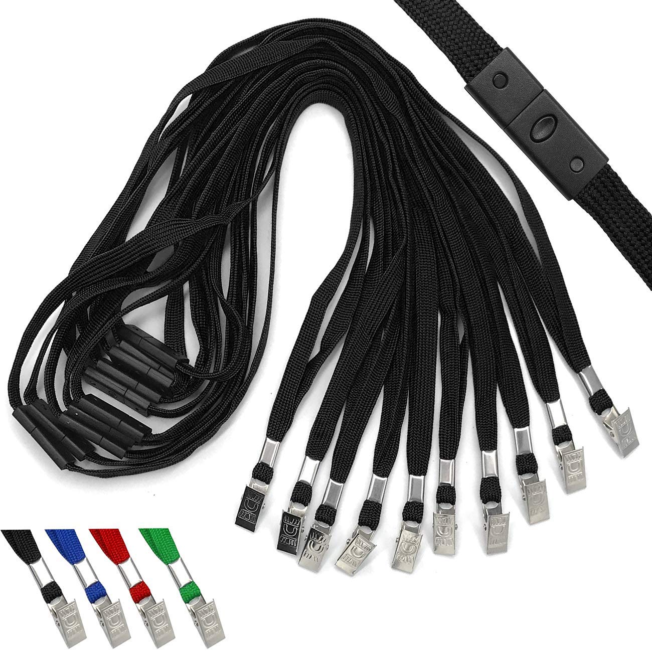 Premium Breakaway Lanyards with Bulldog Clip - Safety Neck Straps for ID Badges & Work Security