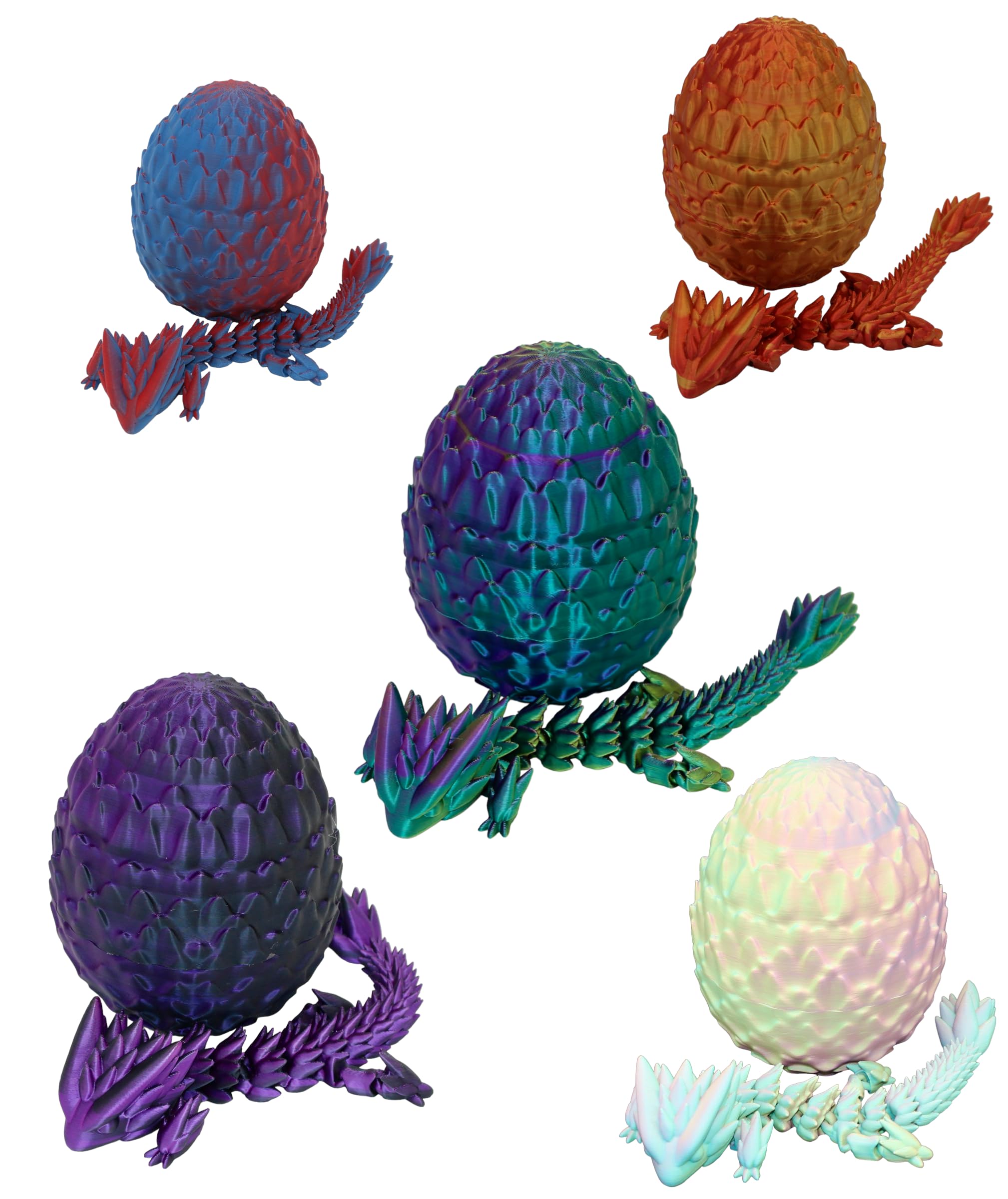 Spiky Dragon and Egg Fidget Toy - Articulated Dragon Egg Stress Relief Toy for Kids & Adults (Cotton Candy Color) - Perfect for Anxiety Relief, Focus, and Classroom Sensory Play