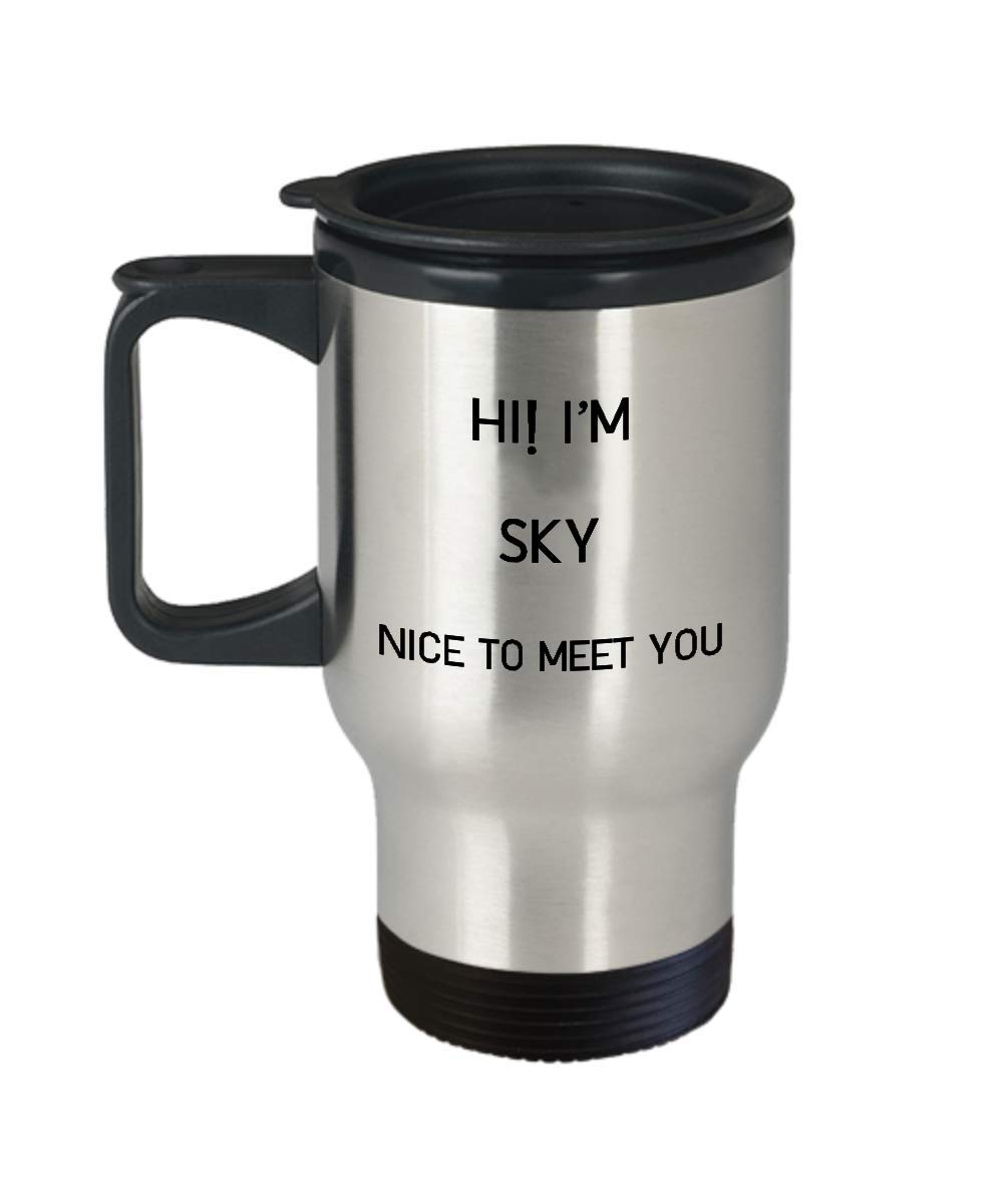 Sky Travel Mug - 14oz Stainless Steel Insulated Tumbler with Lid, Leak-Proof Vacuum Thermos for Hot & Cold Drinks - Perfect Gift for Men & Women - Ideal for Commuting, Camping, Office and Outdoor Activities