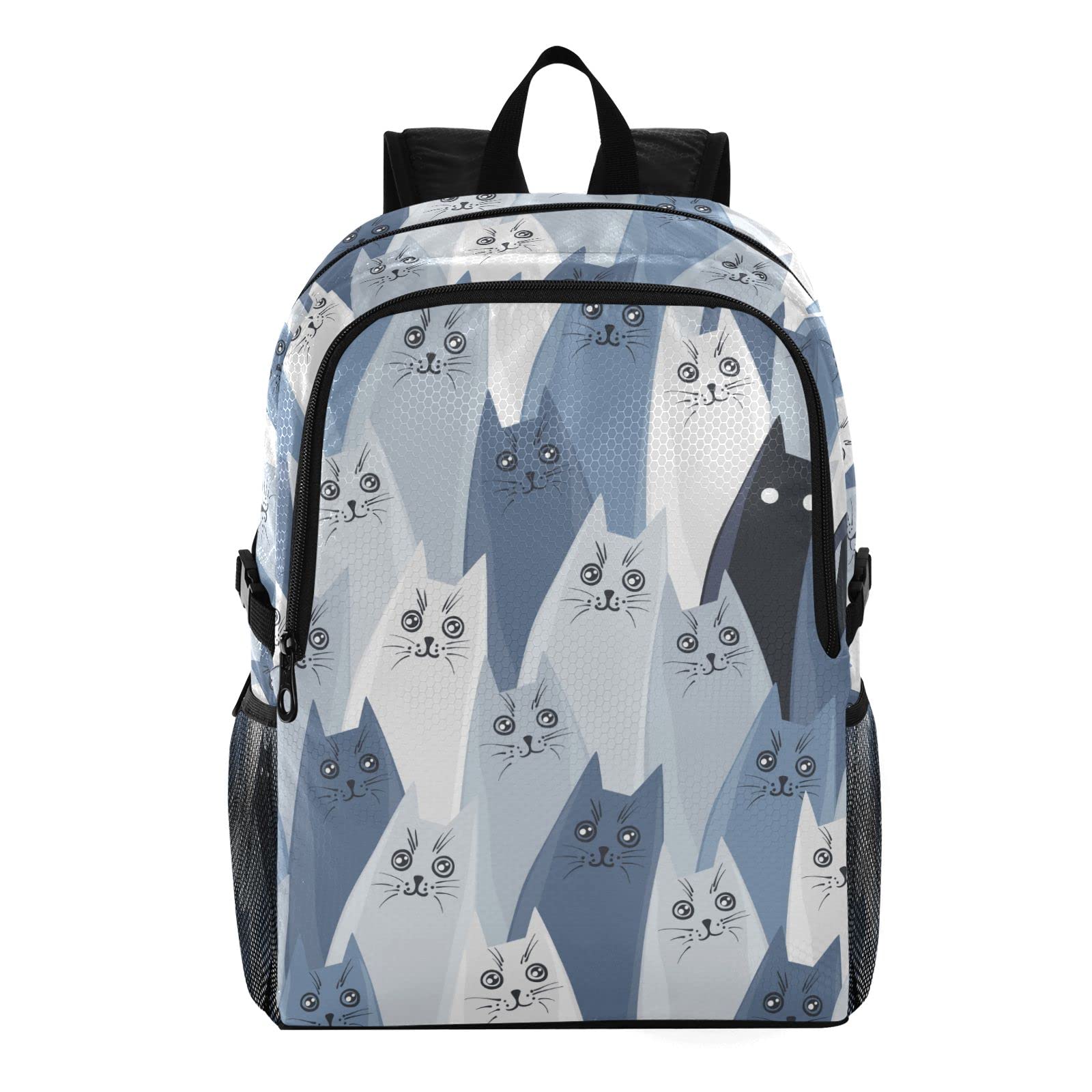 OTVEE Foldable Travel Backpack - Lightweight Waterproof Hiking & School Backpack for College, Outdoor Sports & Casual Daypack (Gray Cats Design) - Perfect for Travel, Commuting, Camping & Daily Use