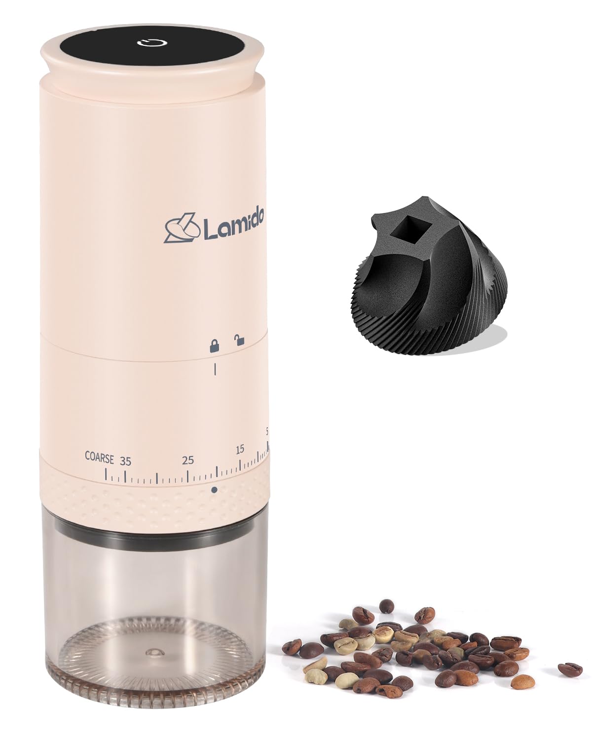 Premium Portable Cordless Electric Coffee Grinder - Conical Burr Espresso Grinder with 38 Adjustable Settings, Rechargeable Battery & LCD Display - Perfect for Travel, Camping & Home Use - Small Coffee Bean Mill for Fresh Ground Coffee Anywhere