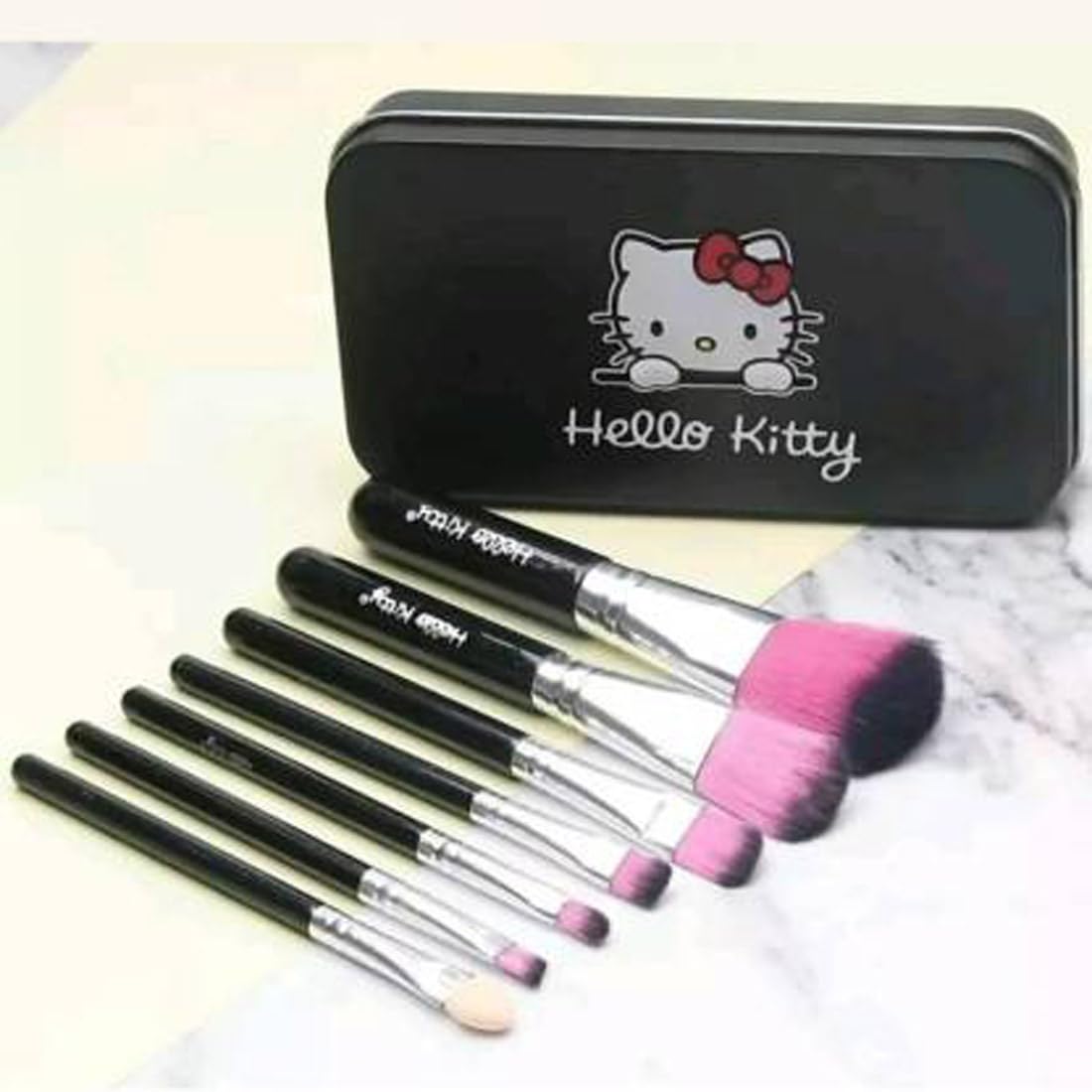 KAARM 18-Color Rose Gold Eyeshadow Palette with Hello Kitty Makeup Brush Set, Mascara Combo, Black Kajal & False Eyelashes - Perfect for Party, Wedding & Everyday Glam Makeup Looks