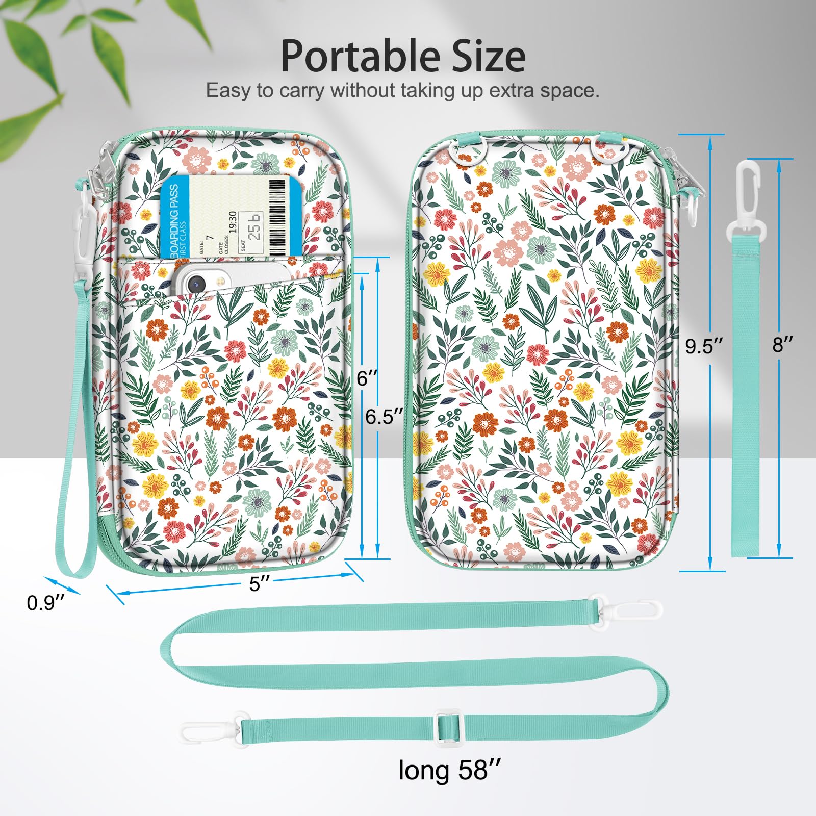 Fintie RFID Blocking Passport Holder for Family Travel - 6 Person Large Capacity Travel Document Organizer with Pen Holder & Keychain - Credit Card Case for Women & Men - Perfect for Airports, Vacations & Business Trips