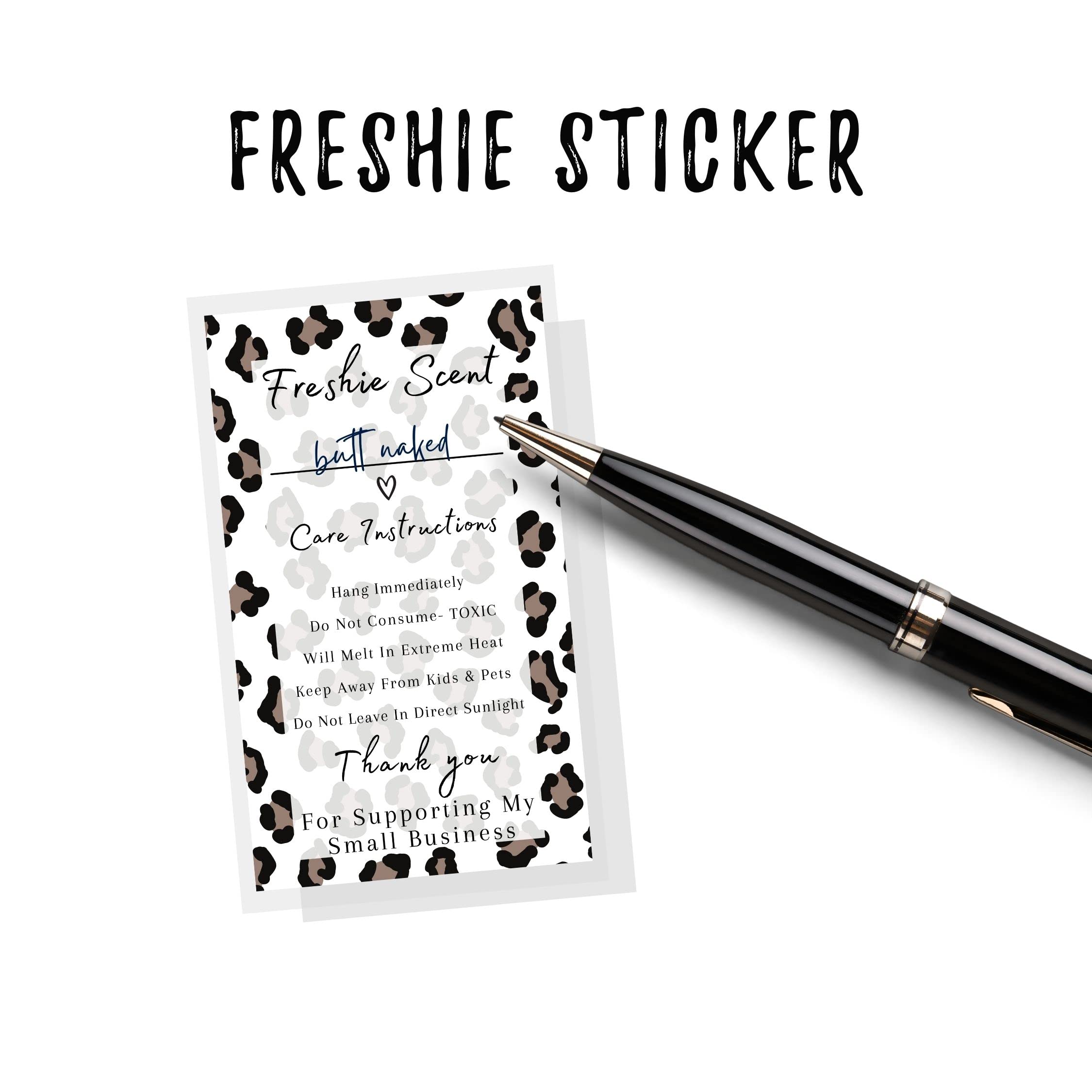 30 Pack Freshie Label Stickers 2x3.5 Inch - DIY Craft Supplies for Freshies, Beads & Silicone Molds - Scented Leopard Print Labels for Organizing, Gift Wrapping & Craft Projects