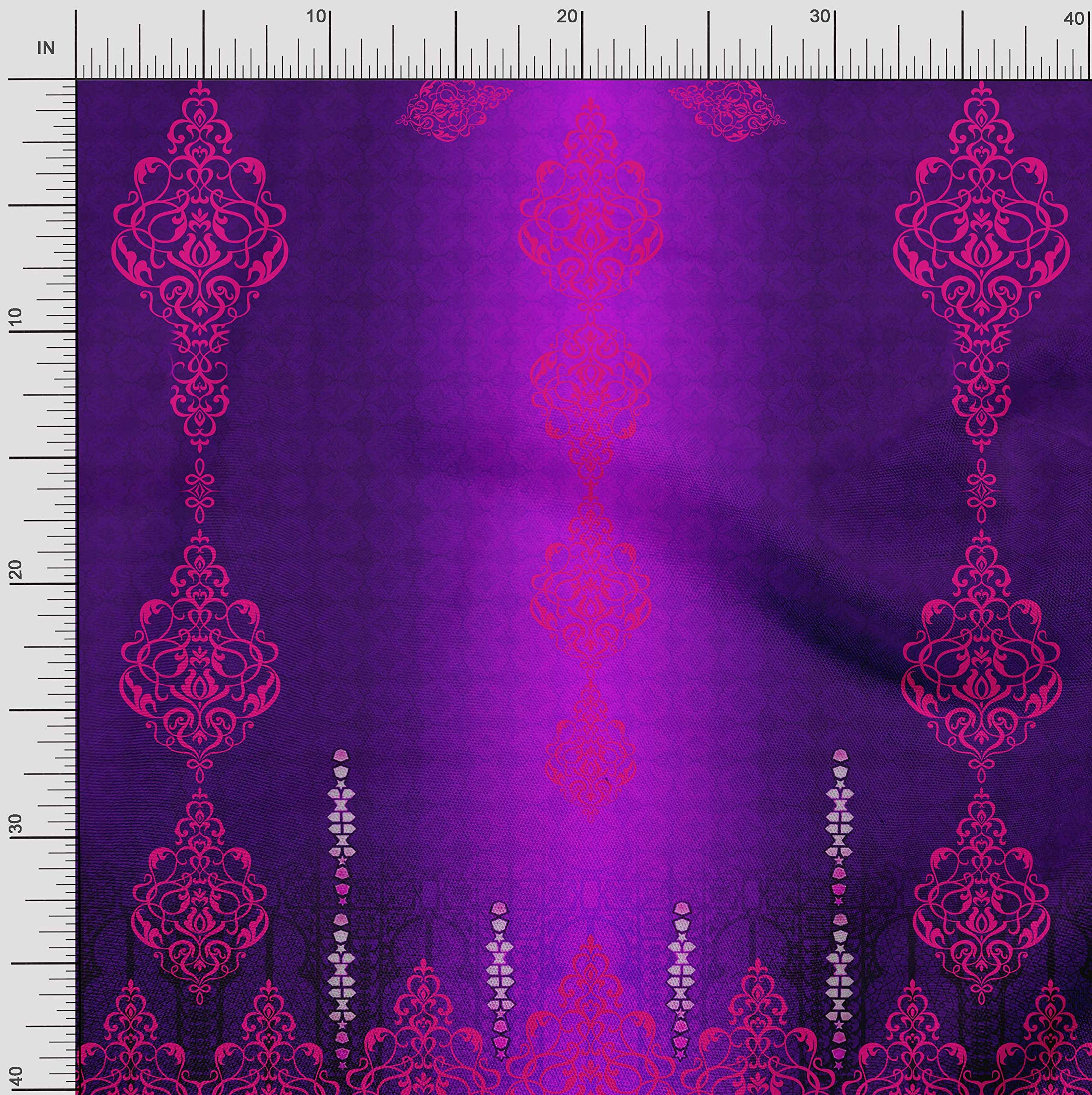 Soimoi Moss Georgette Brown Fabric by The Yard - 42 Inch Wide Paisley Ethnic Printed Fabric for Dresses, Scarves & Home Decor | Elegant Traditional Design Versatile Sewing Projects Material