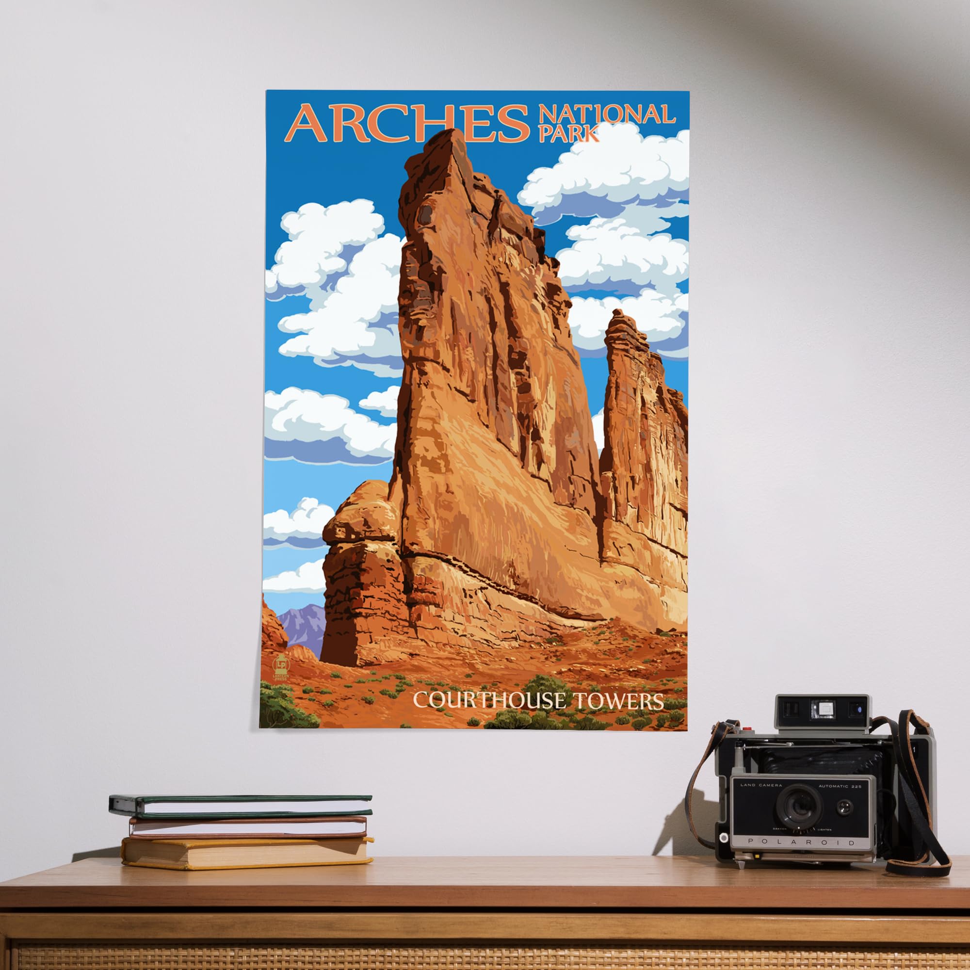 Lantern Press 16x24 Inch Giclee Art Print - Arches National Park Courthouse Towers Landscape Wall Decor - Perfect for Living Room, Bedroom & Office
