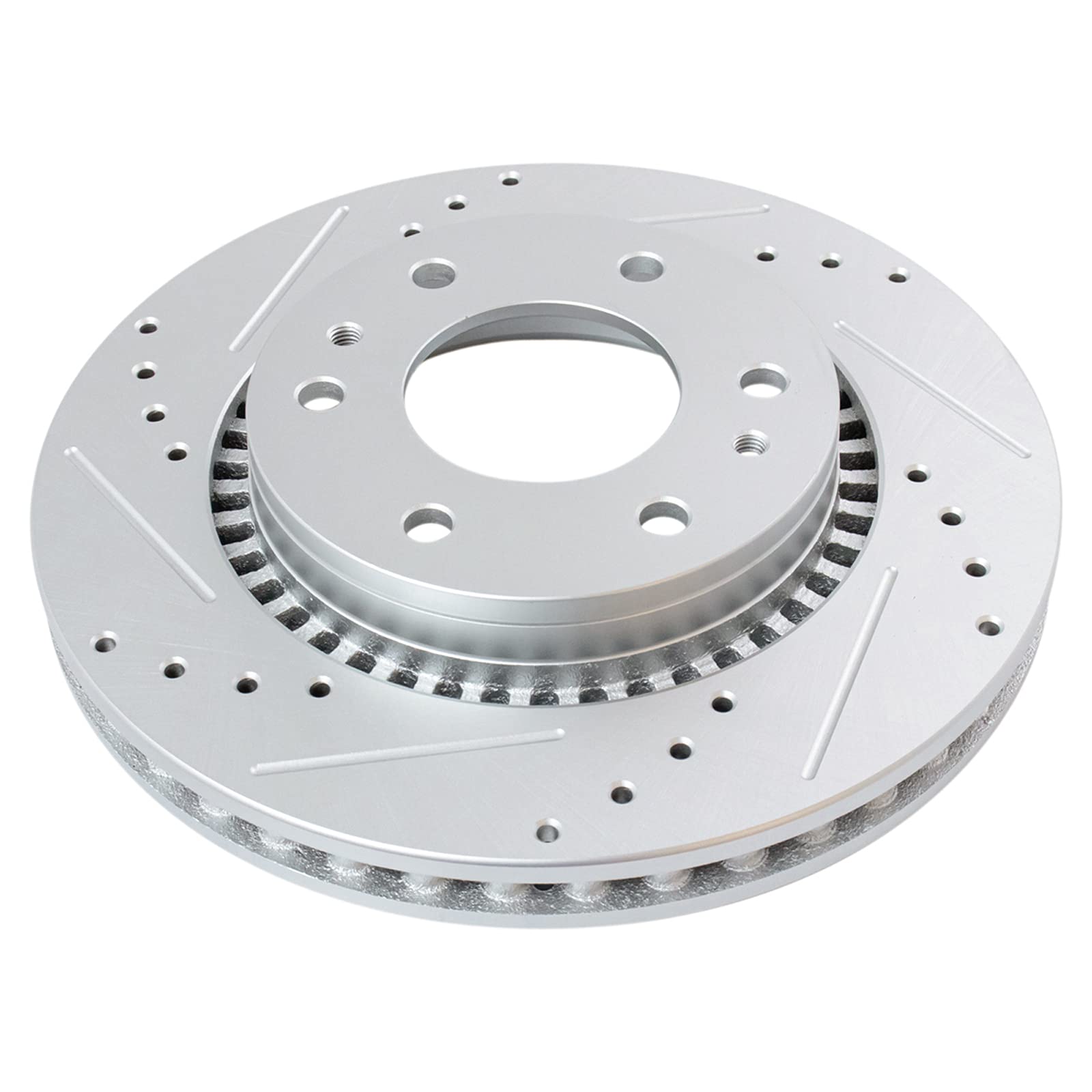 TRQ Performance Front Disc Brake Rotor & Ceramic Pad Kit with Chemicals - Perfect for High-Performance Cars, Trucks & SUVs