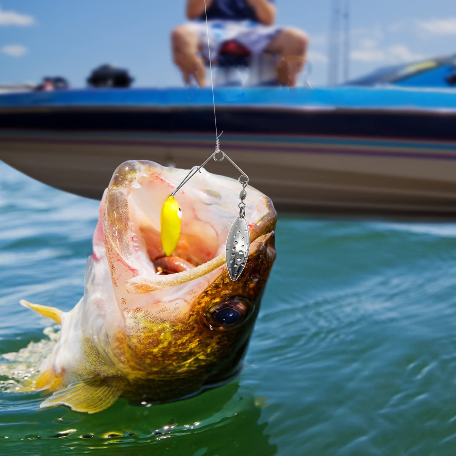 Premium Fishing Spinnerbait Kit - Smooth Spoons & Willow Blades for Bass, Trout, Pike | Replacement Lure Accessories for Freshwater & Saltwater Fishing | Ideal for Casting, Trolling & Jigging