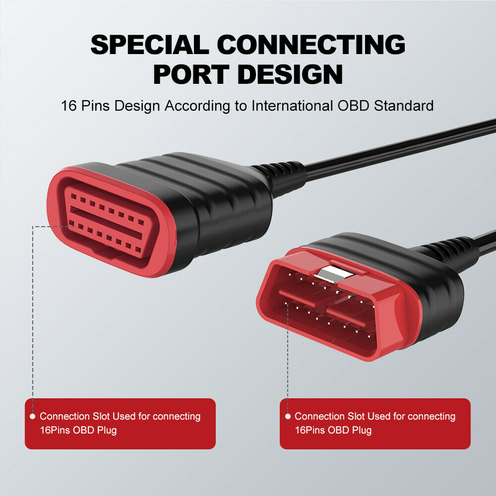 19 Inch 16 Pin OBD2 Extension Cable - Heavy Duty Diagnostic Scanner Adapter for Car, Truck & SUV - Compatible with Autel, Launch, Snap-on Code Readers (Workshop & Home Use)
