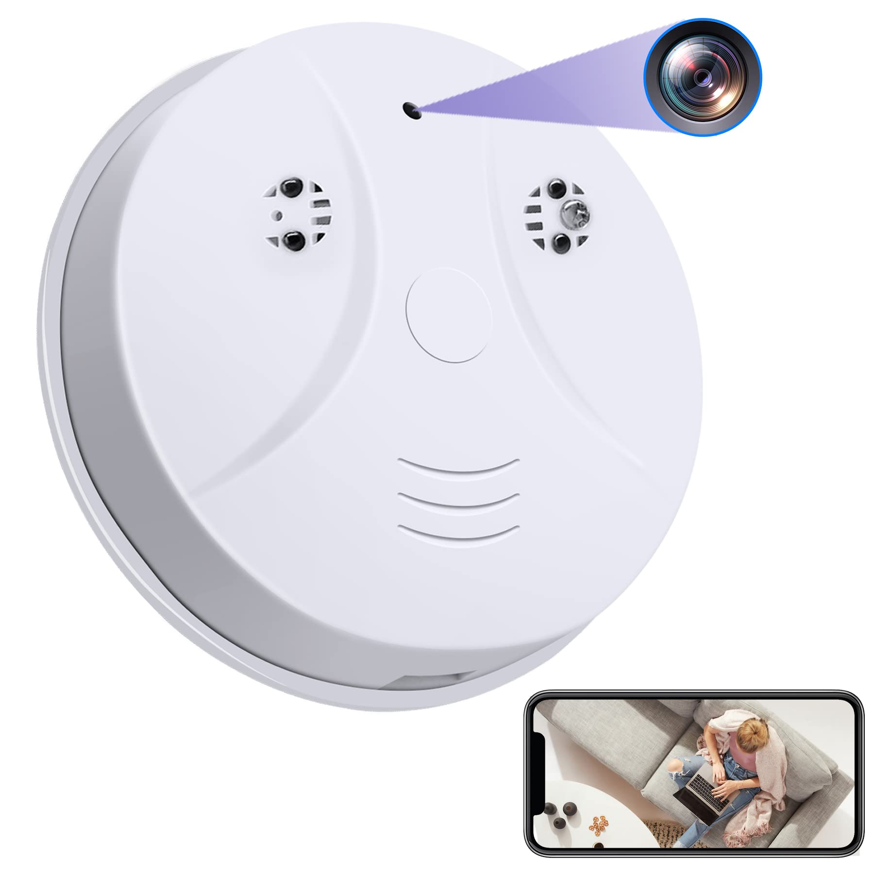 WiFi Mini Spy Hidden Camera Smoke Detector - 1080P HD Nanny Cam with Night Vision & Motion Detection | Wireless Security Camera for iOS/Android | Ideal for Home, Office & Baby Monitoring Safety