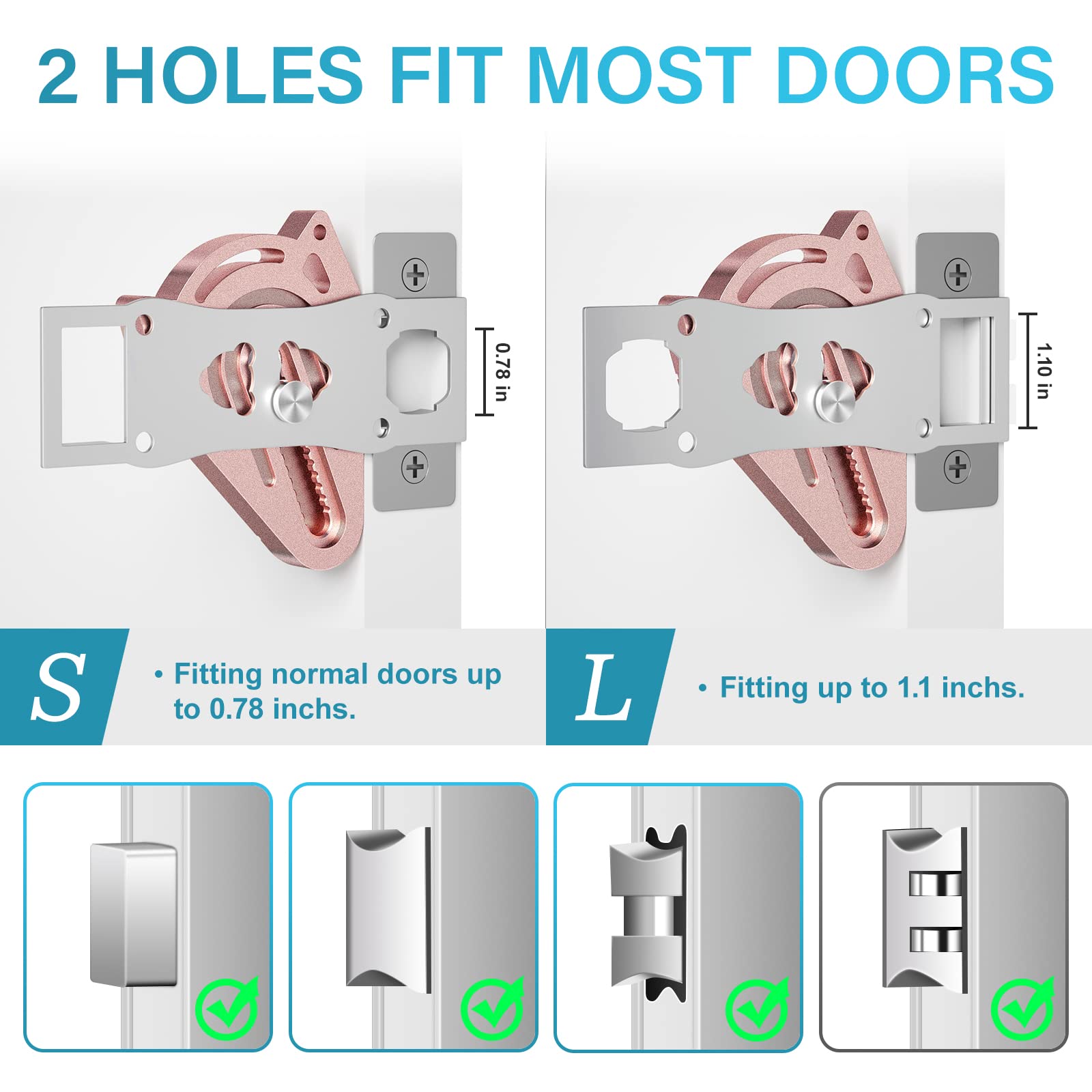Portable Metal Door Lock for Travel - Hotel & Apartment Security (Pink) - Perfect for Solo Travelers & Home Safety