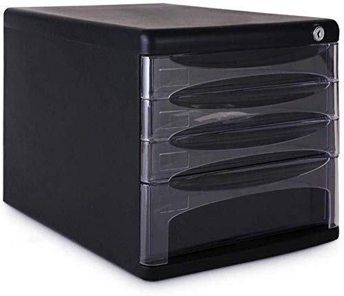 Lockable Plastic File Storage Cabinet - 27x36x26cm Desktop Organizer for Office, Home & School - Black PP File Box for Documents, Newspapers & Supplies (Color: Black) - Perfect for Workspaces, Study Rooms & Clutter-Free Organization