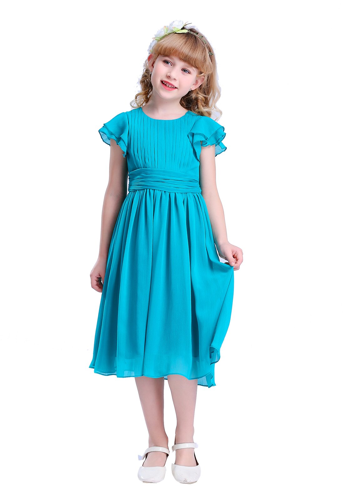 Elegant Rose Chiffon Prom Dress for Women - Flowy Bridesmaid & Flower Girl Party Gown - Perfect for Weddings, Dances & Special Occasions