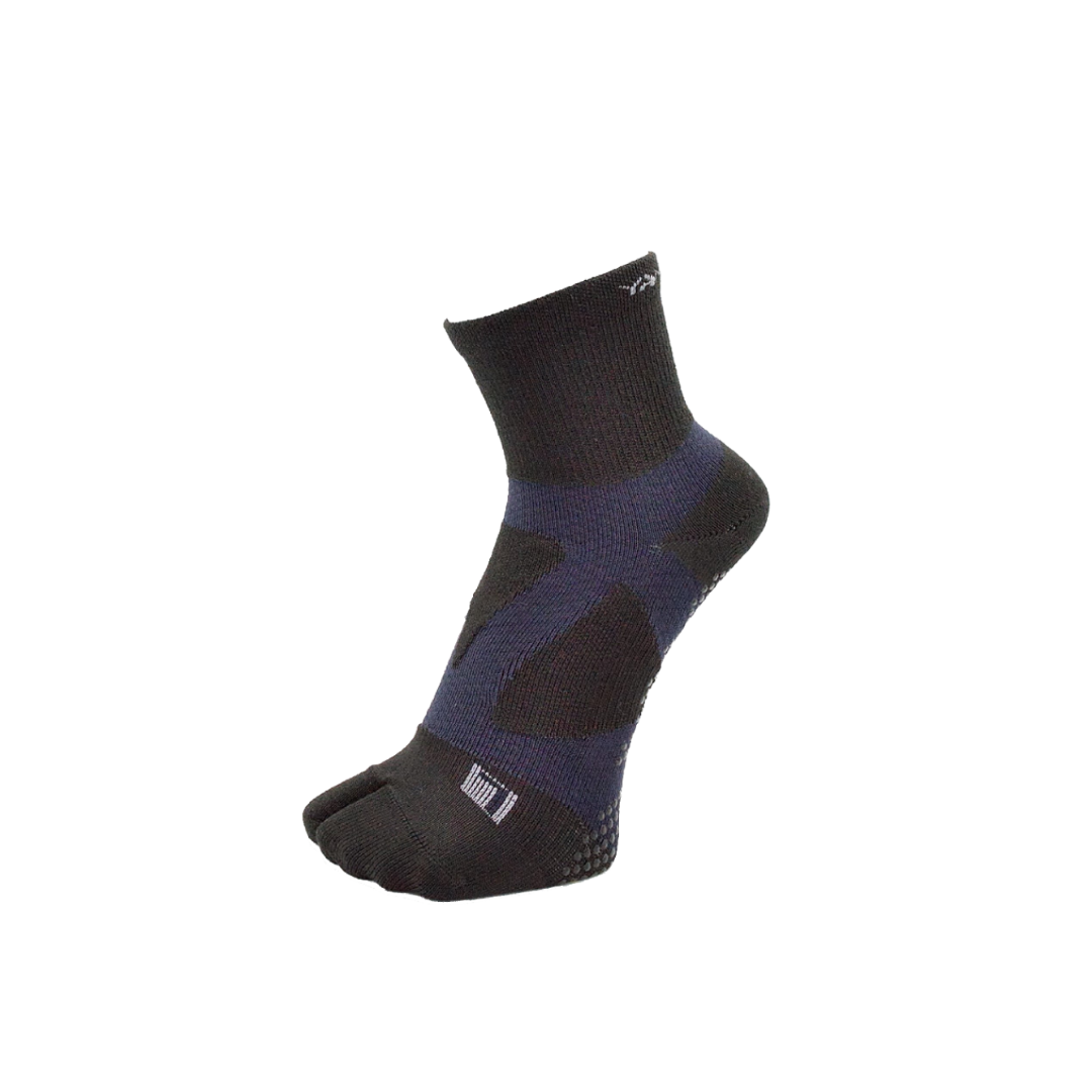 Yamatune 2 Toe Socks - Mid Length Non-Slip Grip Socks for Women & Men - Perfect for Yoga, Pilates, Barre & Home Workouts