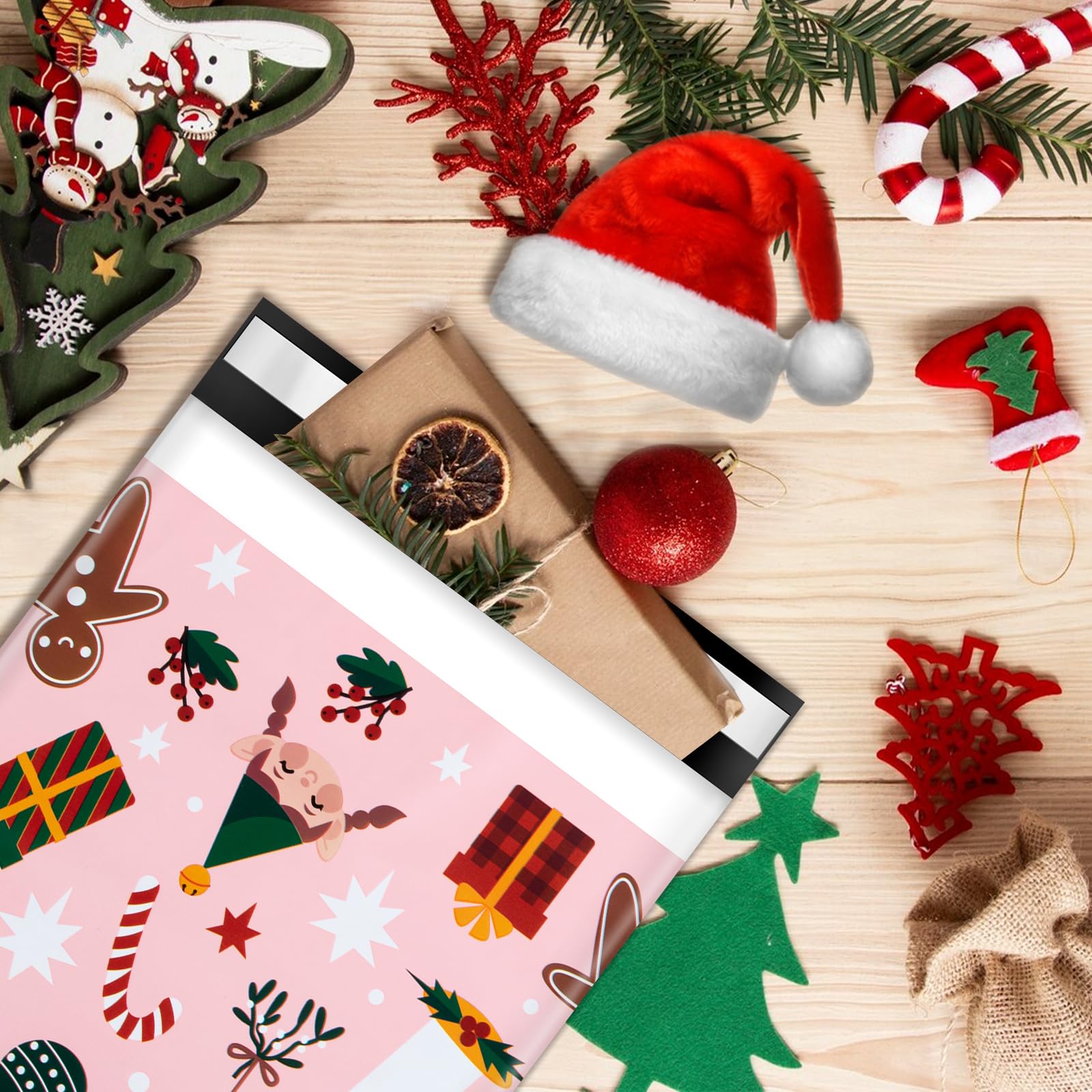 50 Pack Christmas Poly Mailers 10x13 Inch - Holiday Shipping Bags for Ecommerce, Mailing Envelopes, Gift Packaging - Perfect for Online Stores, Small Businesses & Seasonal Shipping