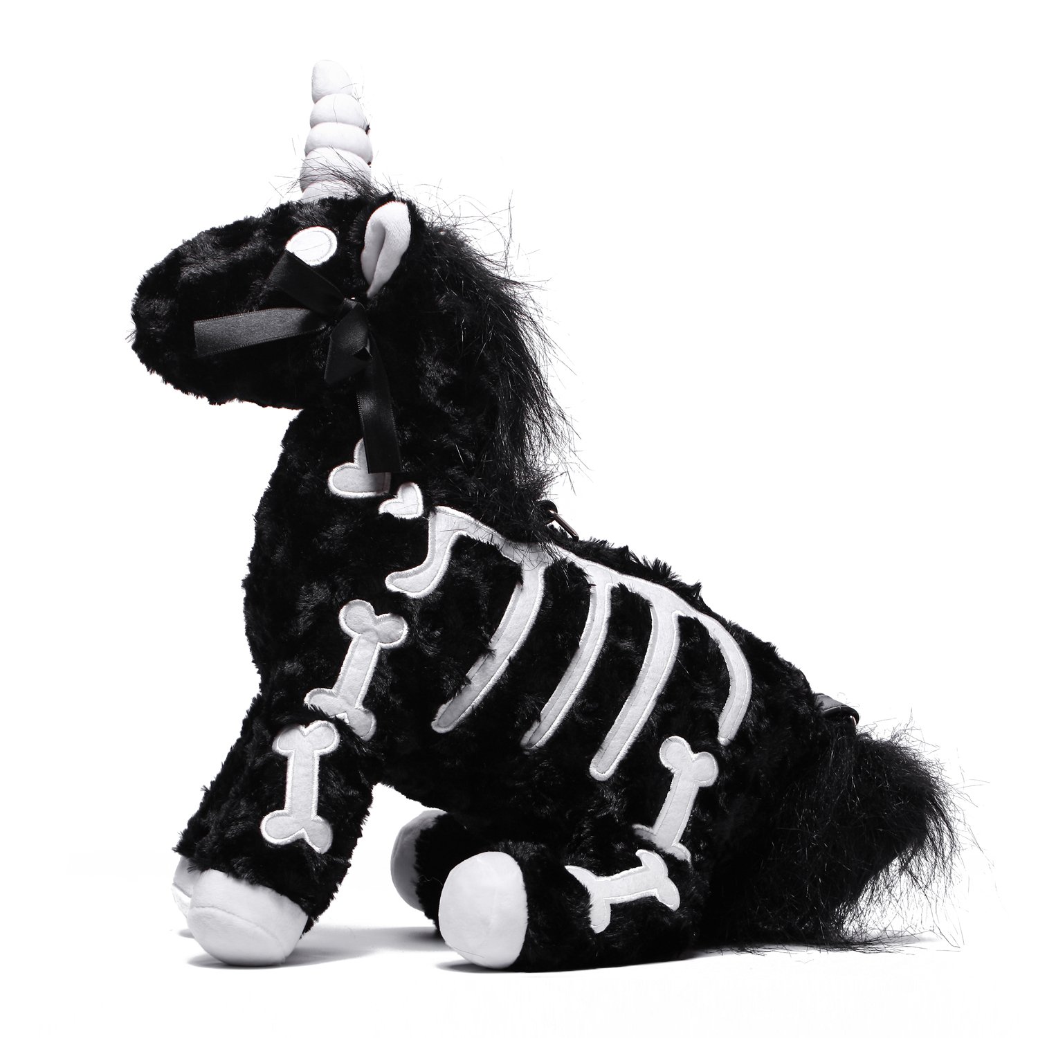 Littleforbig Uniskelly Skeleton Unicorn Plush Stuffed Animal with Shoulder Bag - Cute Kawaii Halloween Toy & Fashion Accessory for Girls, Cosplay, Gift Giving & Everyday Use