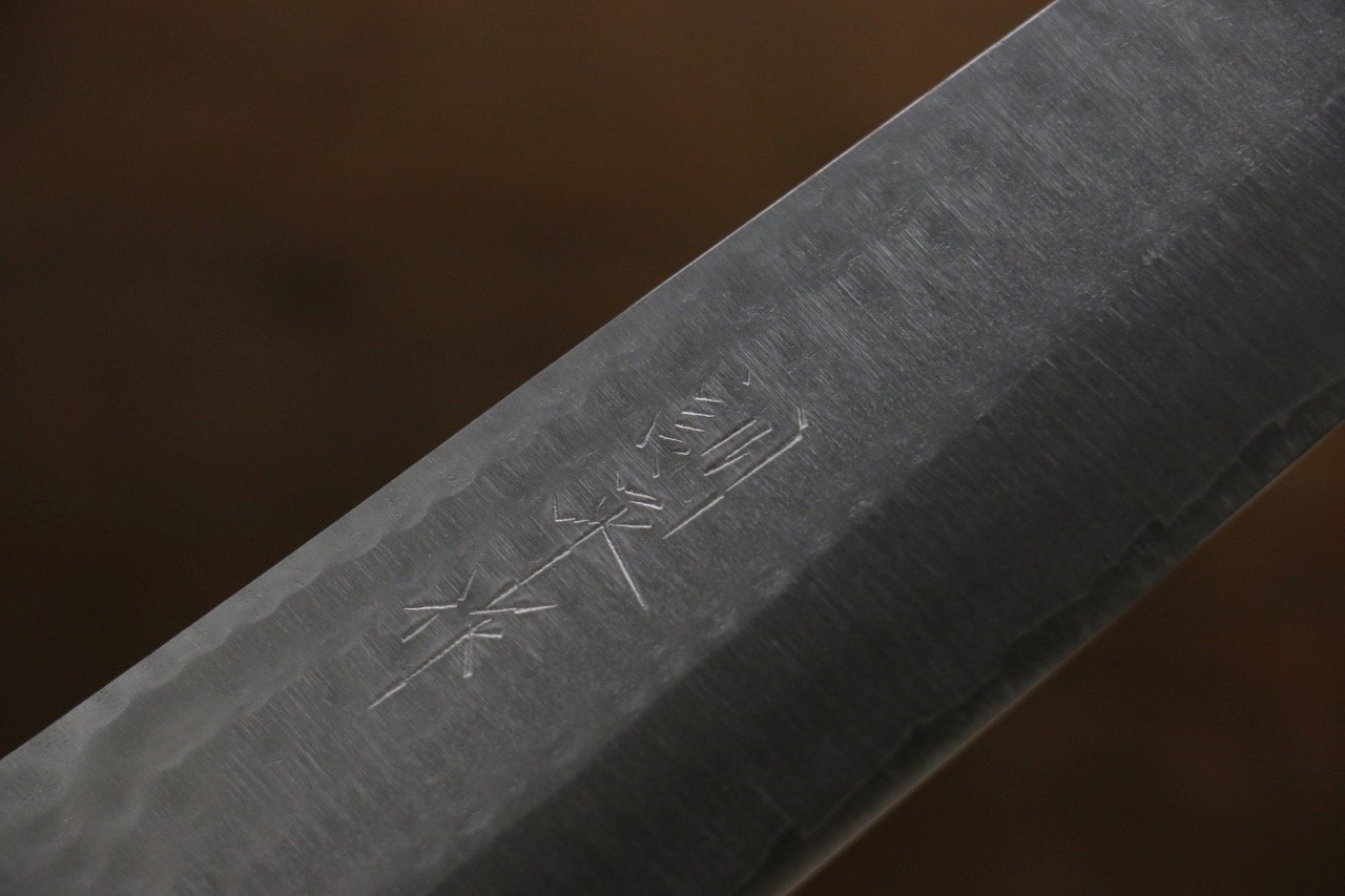 Premium Kunihira VG1 Hammered Santoku Knife 170mm - Japanese Chef Knife with Mahogany Handle - Perfect for Slicing, Dicing & Chopping Vegetables, Meat & Fish