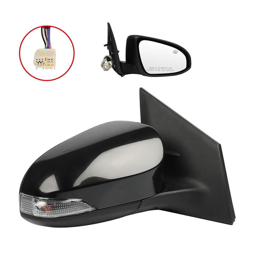 CCiyu Power Heated Manual Folding Right Side Mirror for 2014 Toyota Corolla - Exterior Passenger Mirror with Turn Signal & Adjustable Glass - Perfect for Winter Driving & Enhanced Safety
