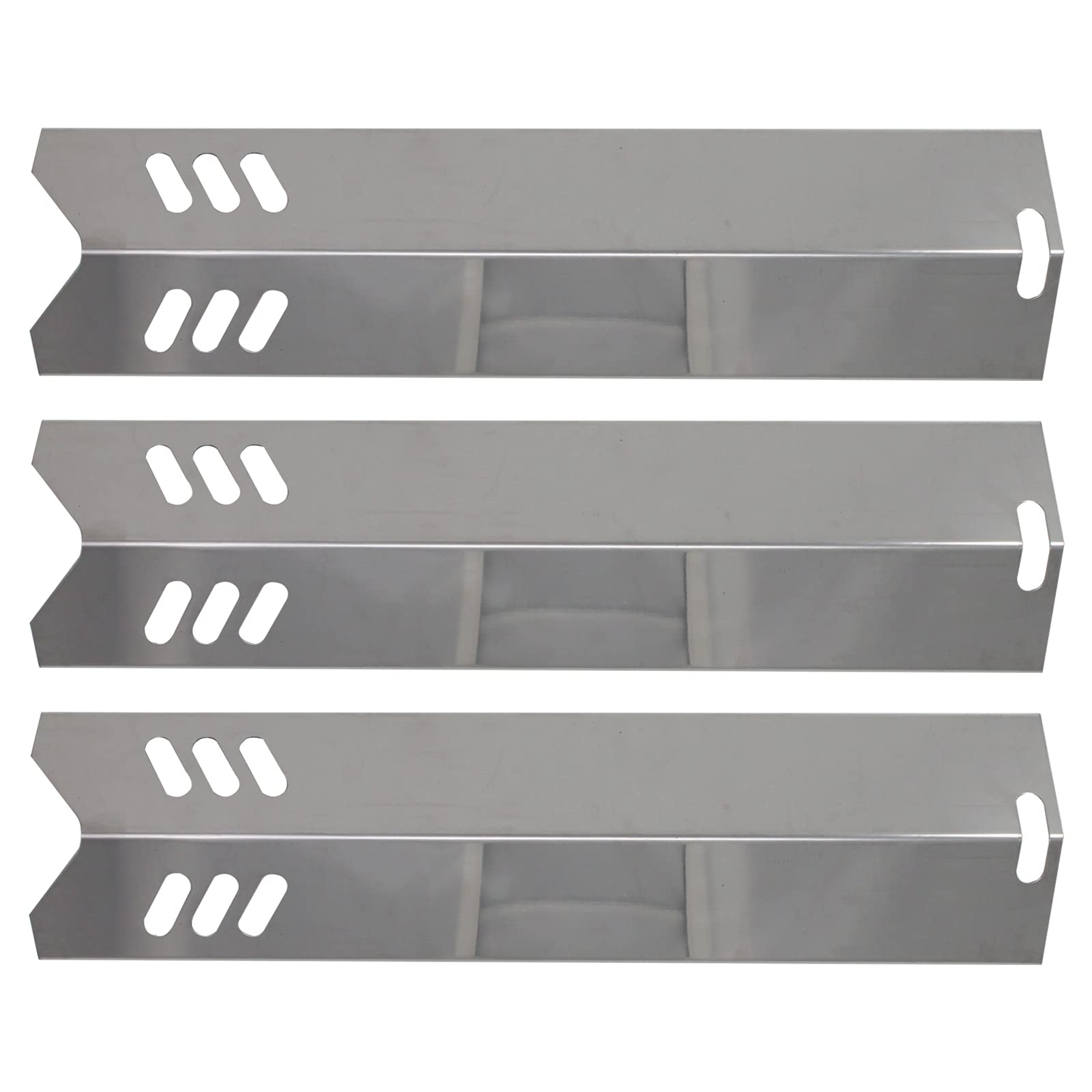 3-Pack Stainless Steel BBQ Grill Heat Shield Plates - Compatible with Phoenix KS10002, Flame Tamer, Guard & Deflector - Durable 15