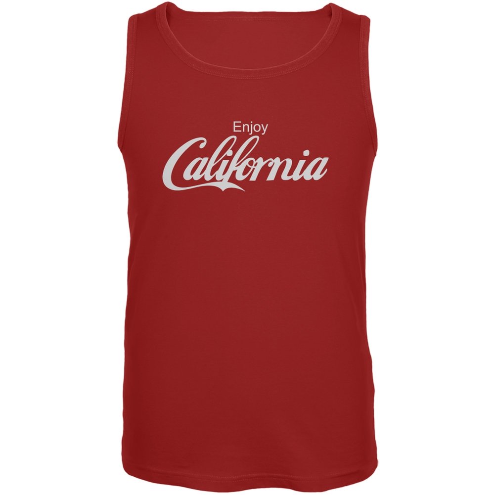 California Red Sleeveless Tank Top for Men - Lightweight & Breathable Summer Casual Wear for Gym, Beach, and Outdoor Activities