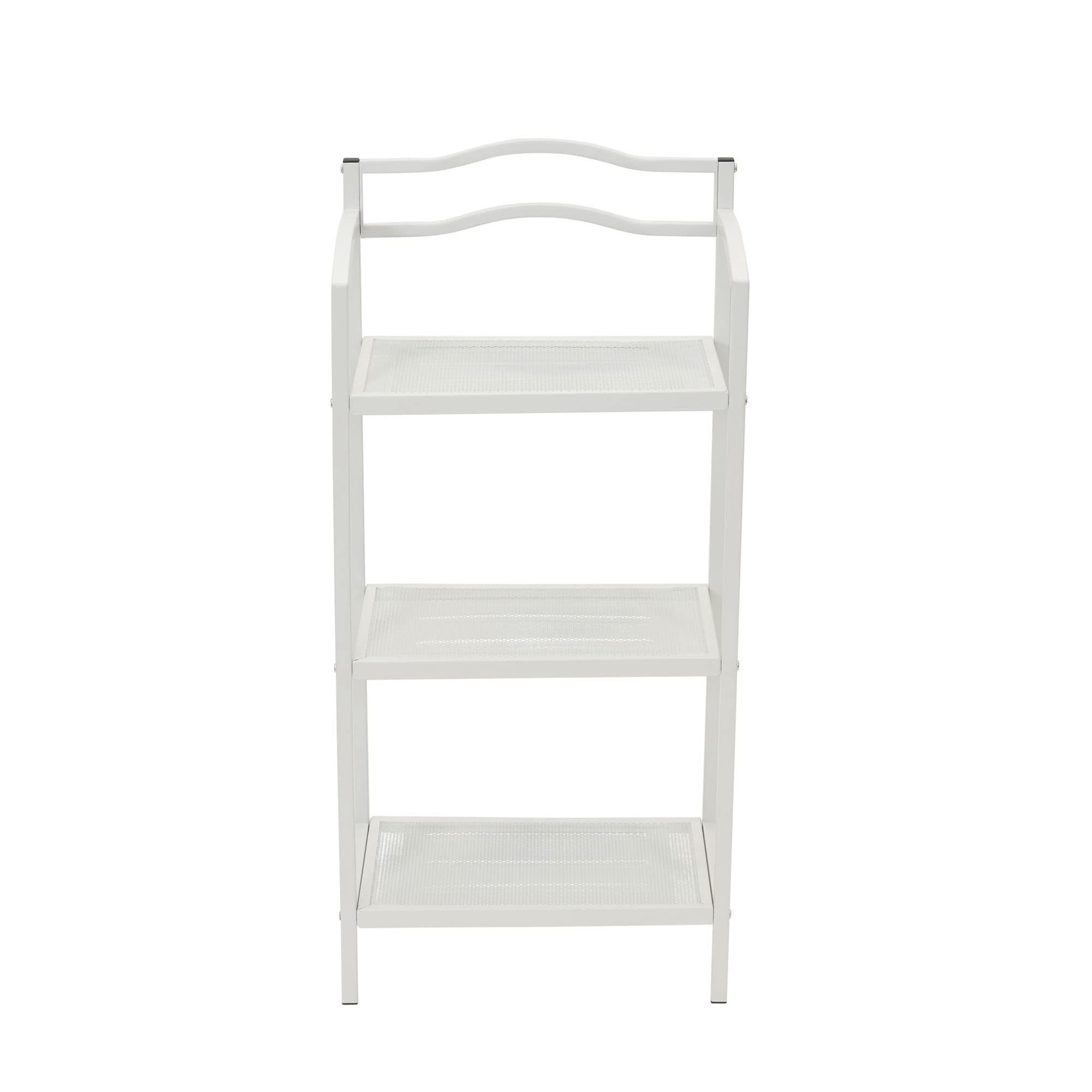 3-Tier Metal Bathroom Storage Shelf - Space Saving Organizer for Towels, Toiletries & Cosmetics | Rust-Resistant White Finish | Perfect for Small Bathrooms, Showers & Vanities