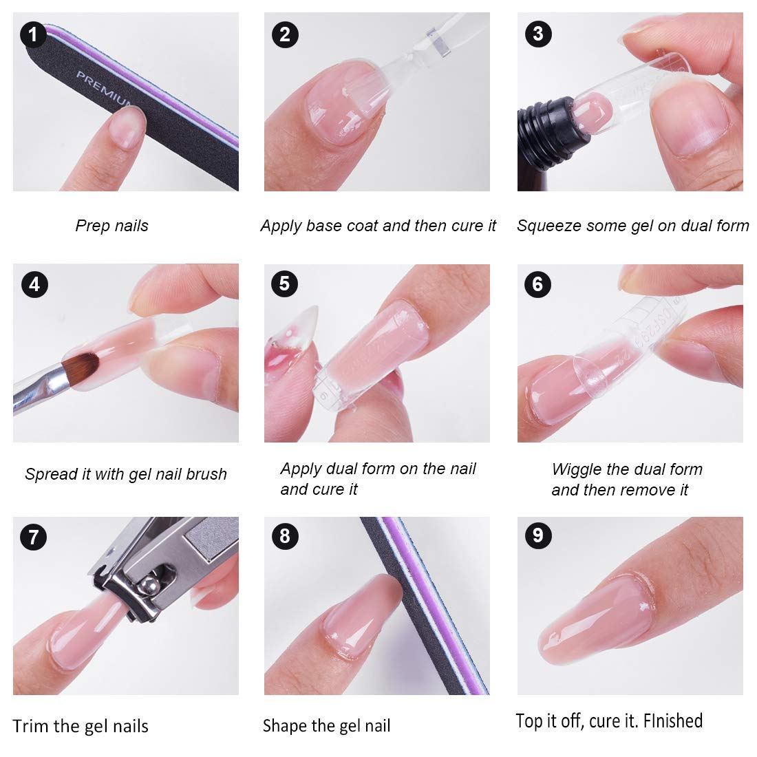 Makartt Poly Nail Extension Gel Kit - 15ML Nude & Pink Natural Colors with Professional JD700 Nail Drill Machine - Perfect for Salon, Home Manicures & Nail Art Designs