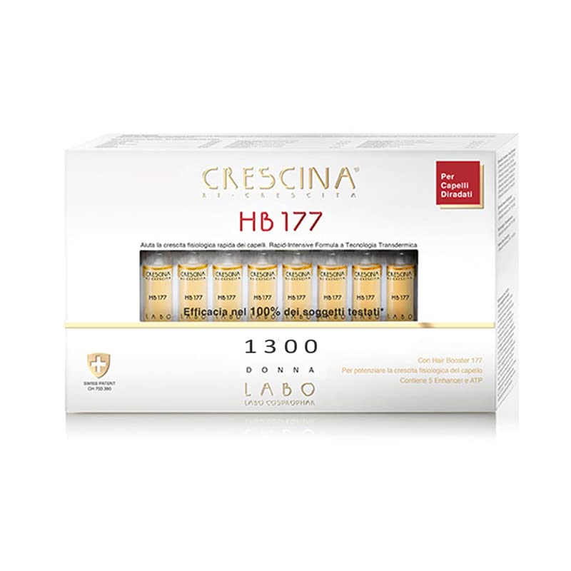 Crescina Transdermic HB 177 Hair Growth Booster Treatment - 40 Vials for Women Over 40 | Hair Regrowth Serum for Thinning Hair & Scalp Health | Perfect for Daily Hair Care Routine & Anti-Aging Solutions
