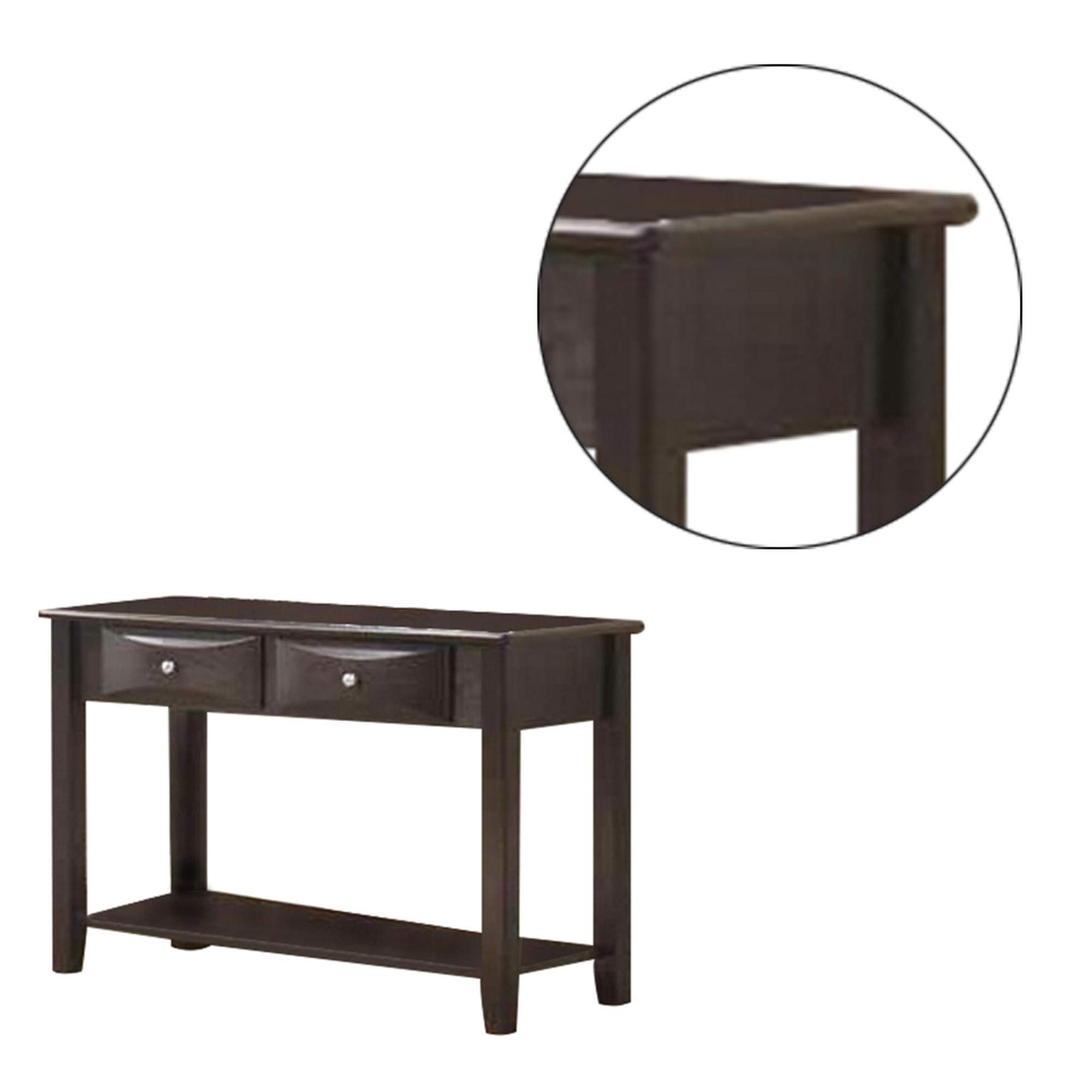 Benjara Solid Wood Console Table with 2 Spacious Drawers - Rustic Brown Entryway Sofa Table for Hallway, Living Room & Foyer Decor