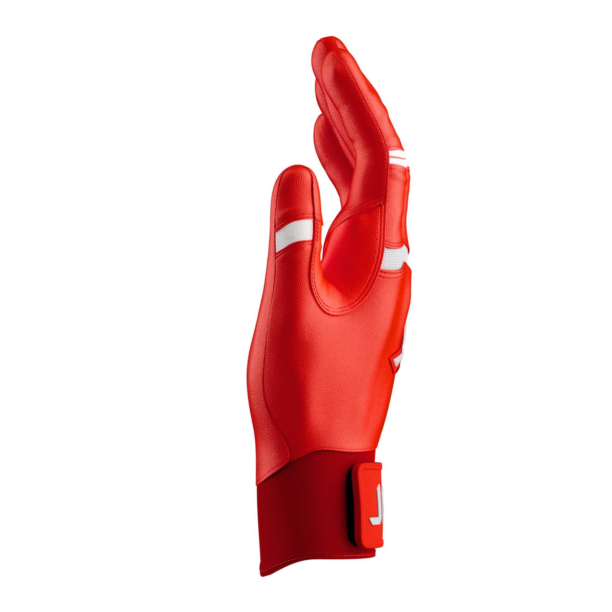 Jax Batting Gloves for Baseball - Premium Cherry Red Pro Cuff Training Gloves - Perfect for Baseball Practice, Batting Training & Fielding Drills