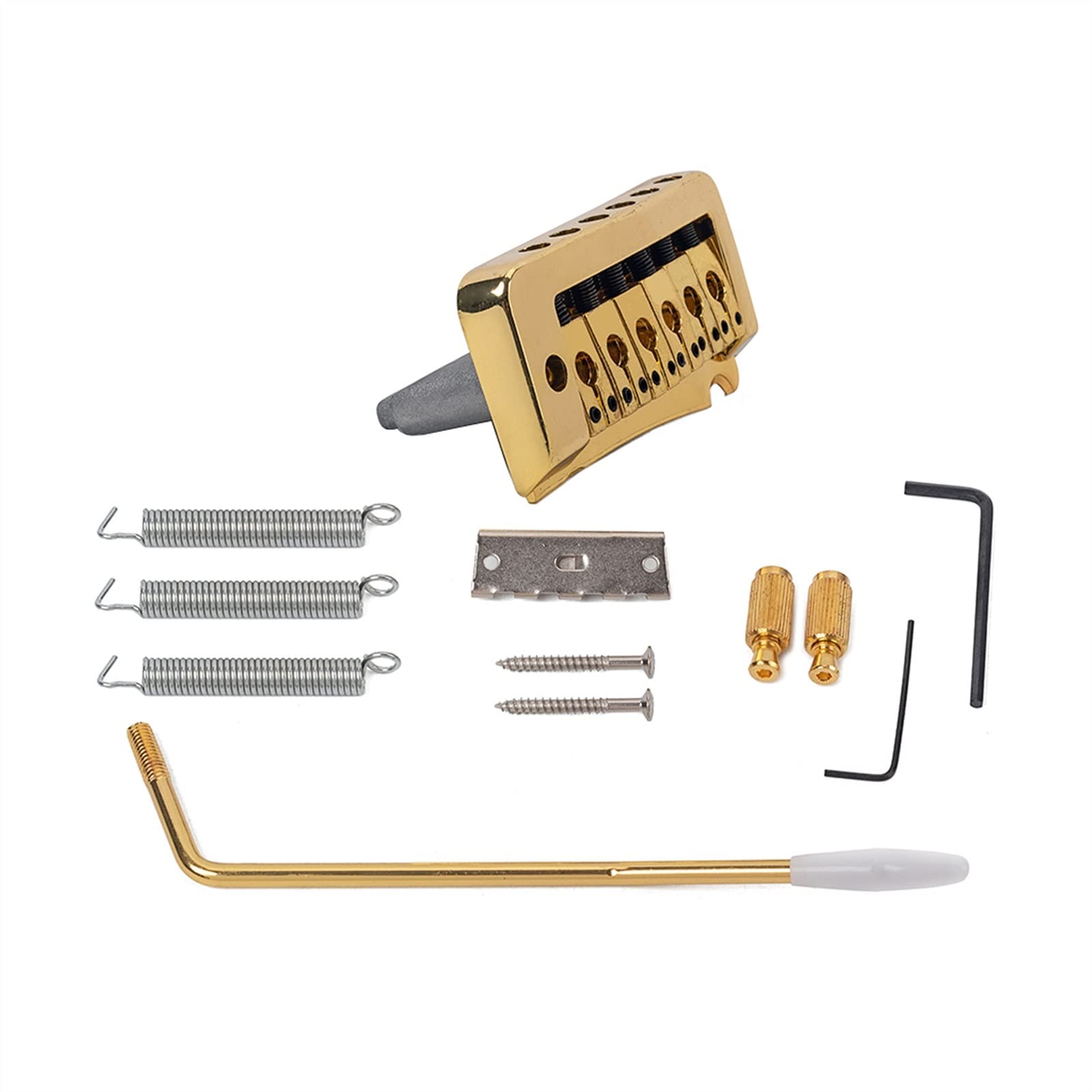 Zinc Alloy Guitar Bridge Set - Golden Tremolo Tailpiece & Saddle for ST Electric Guitar Replacement | Perfect for Guitar Repair & Upgrade