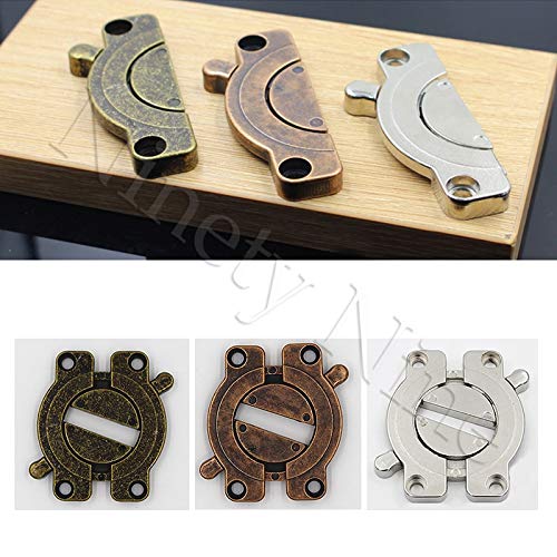 2 Sets Cabinet Hinges - Zinc Alloy Silver Table Top Connectors for Desk, Dining Table & Bench Panel (Perfect for Kitchen Cabinets, Office Furniture & DIY Projects)