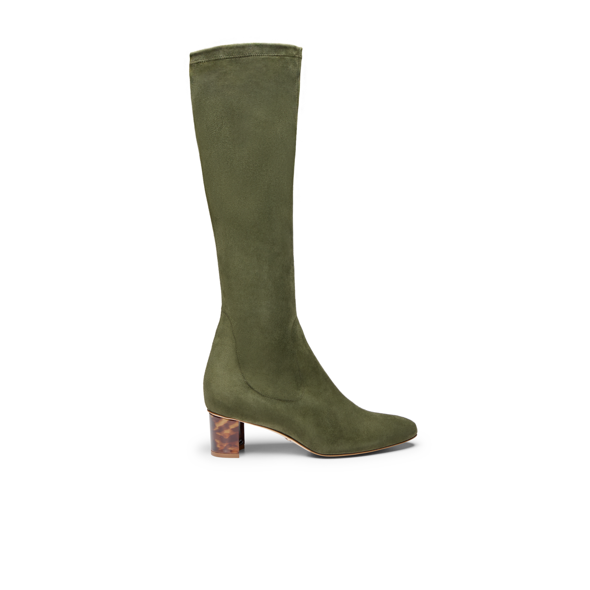 Olive Stretch Suede