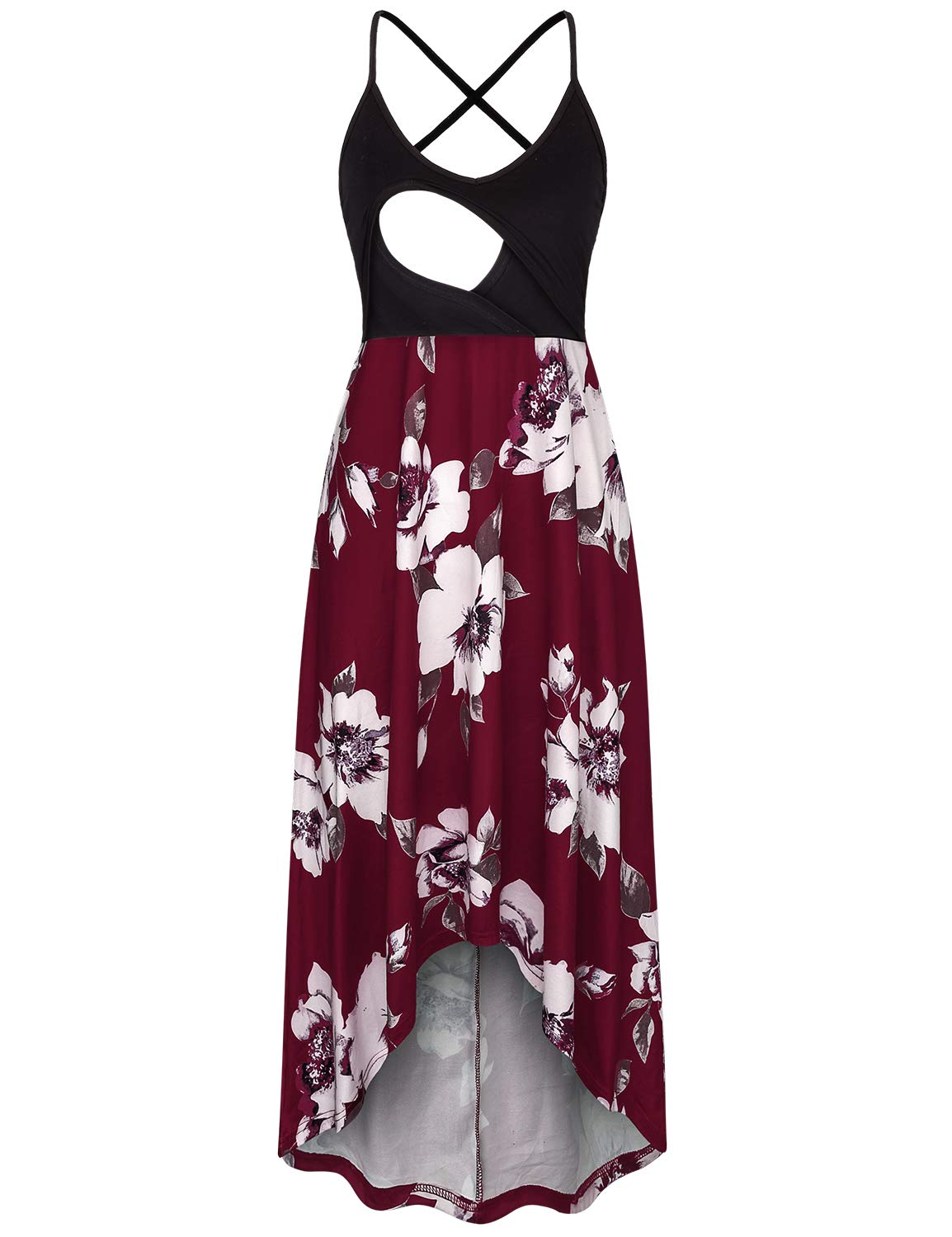 Floral Nursing Sundress for Women - Maternity Breastfeeding Cami Dress with Easy Access for Comfortable Nursing at Home or Outdoors