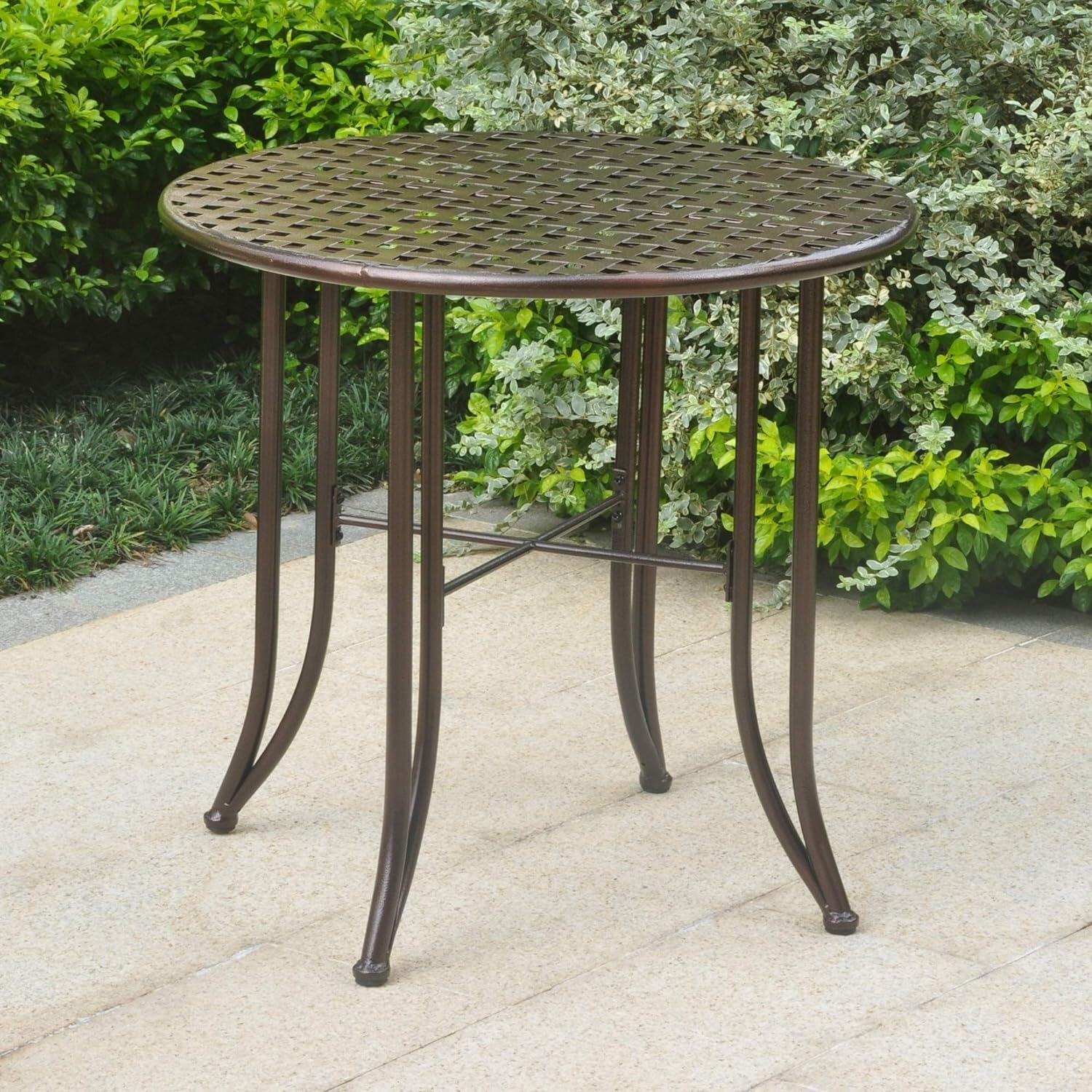 Mandalay Iron Patio Bistro Table - Outdoor Cafe Dining Set for Garden, Balcony & Restaurant - Rust-Resistant & Durable Metal Bistro Table