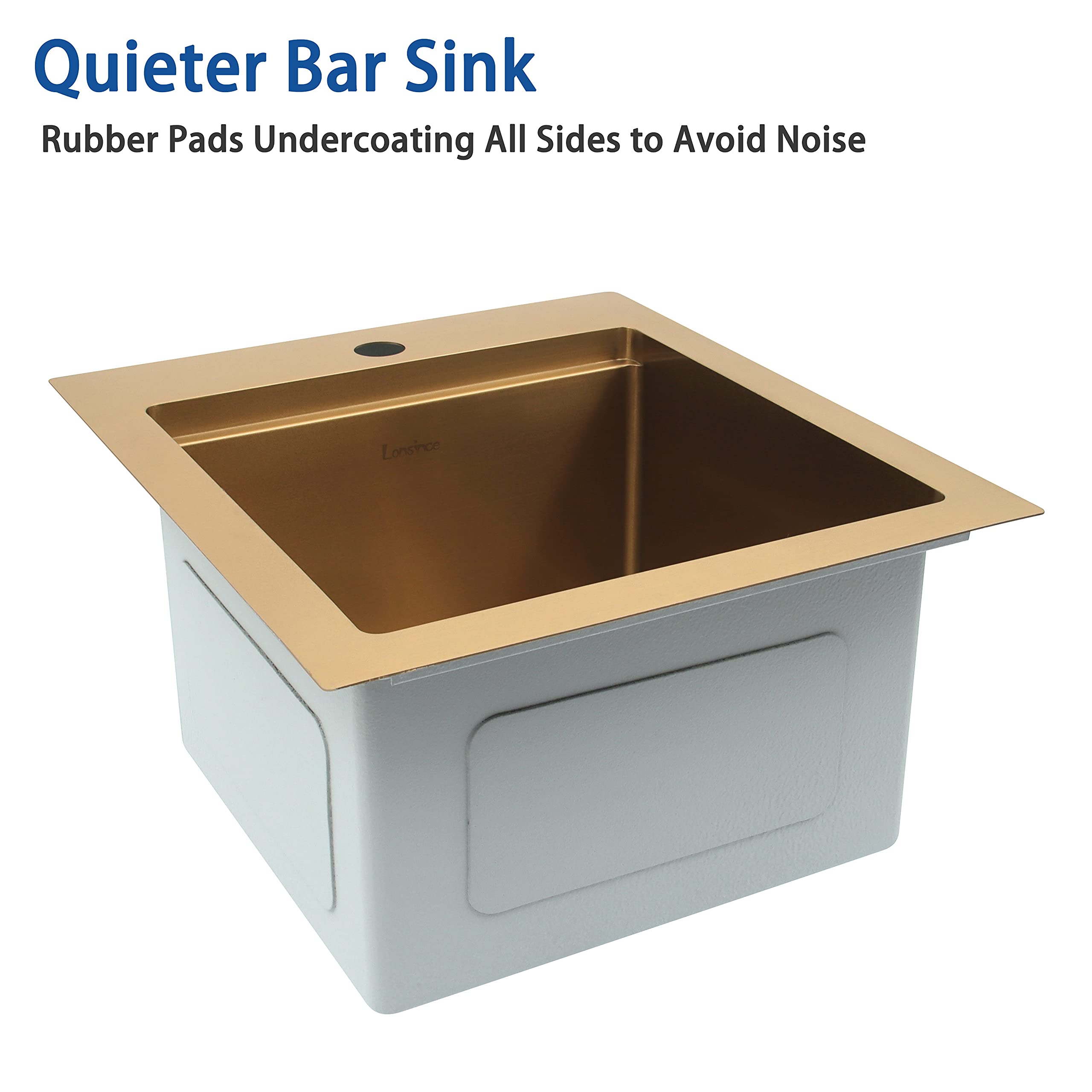 Premium 16 Gauge Stainless Steel Gold Bar Sink - Drop-In Design for Small Kitchen & Bar Prep (17