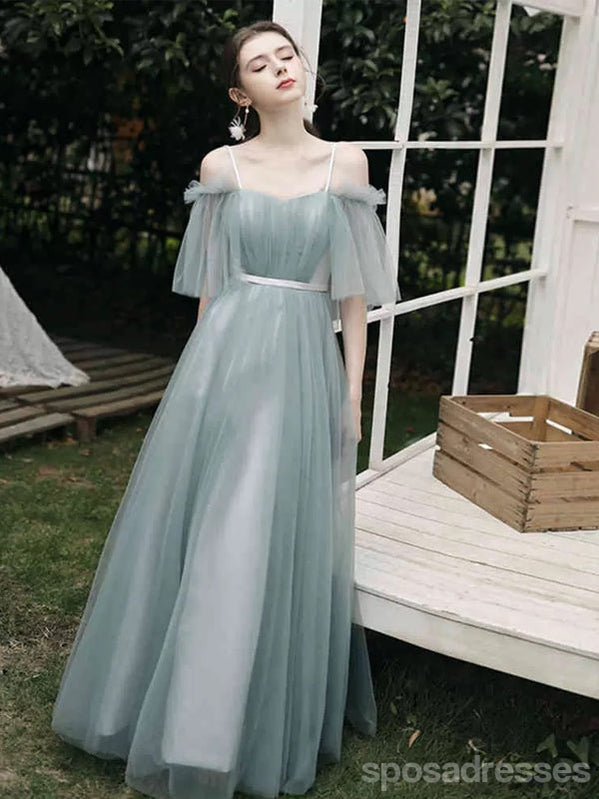 Elegant Mismatched Green A-Line Long Bridesmaid Dresses - WG1266 | Affordable Formal Gowns for Weddings, Parties & Special Occasions