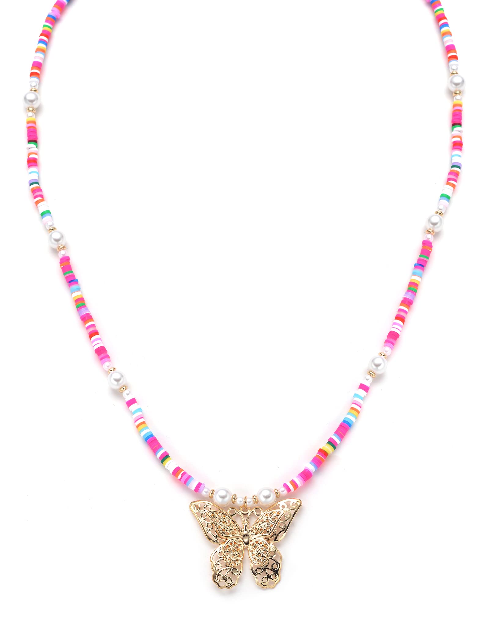 Fxiqini Bohemian Butterfly Beaded Necklace for Women - Colorful Long Tassel Pendant Statement Jewelry | Perfect for Festivals, Beach Parties & Boho Fashion