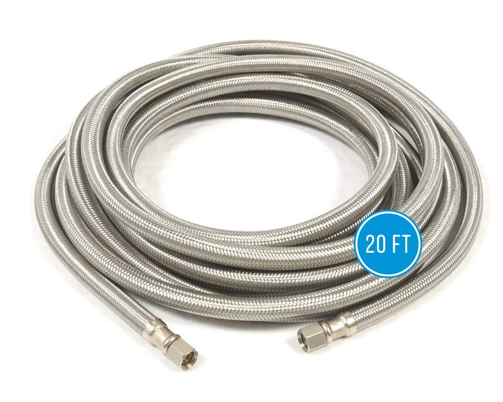 Universal 20 FT Refrigerator Icemaker Water Supply Hose - 1/4
