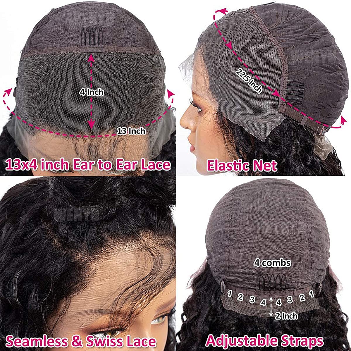 13x6 Straight Lace Front Human Hair Wigs for Women - Pre Plucked Glueless Lace Frontal Wig | Natural Look for Daily Wear, Parties & Special Occasions