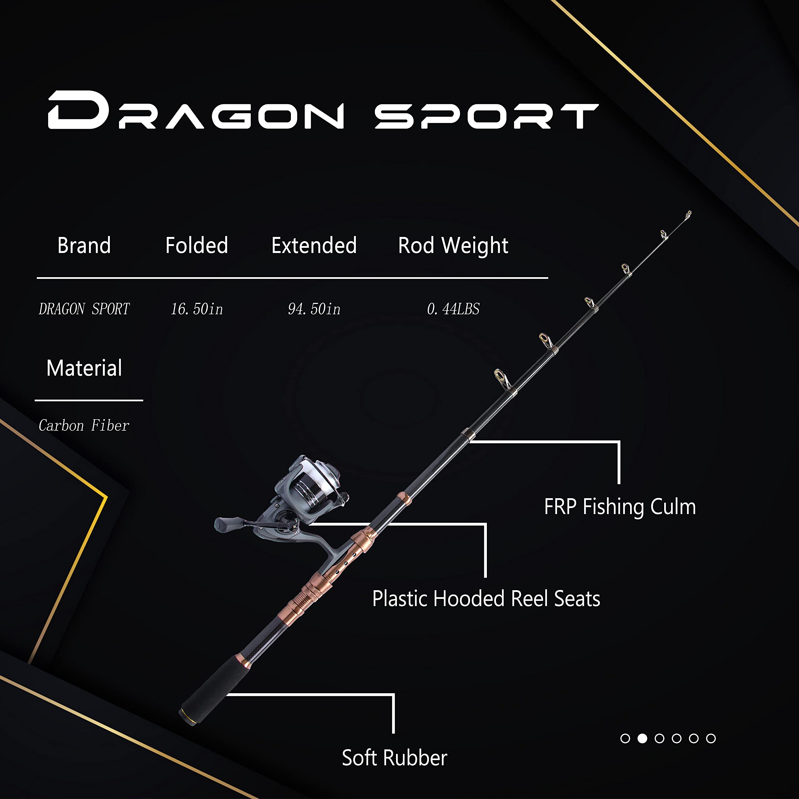 Premium Carbon Fiber Telescopic Fishing Rod and Reel Combo 2.4m (7.87FT) - Saltwater & Freshwater Fishing Kit for Sea, Lake, and River Angling | Lightweight Travel Fishing Gear for Beginners and Professionals