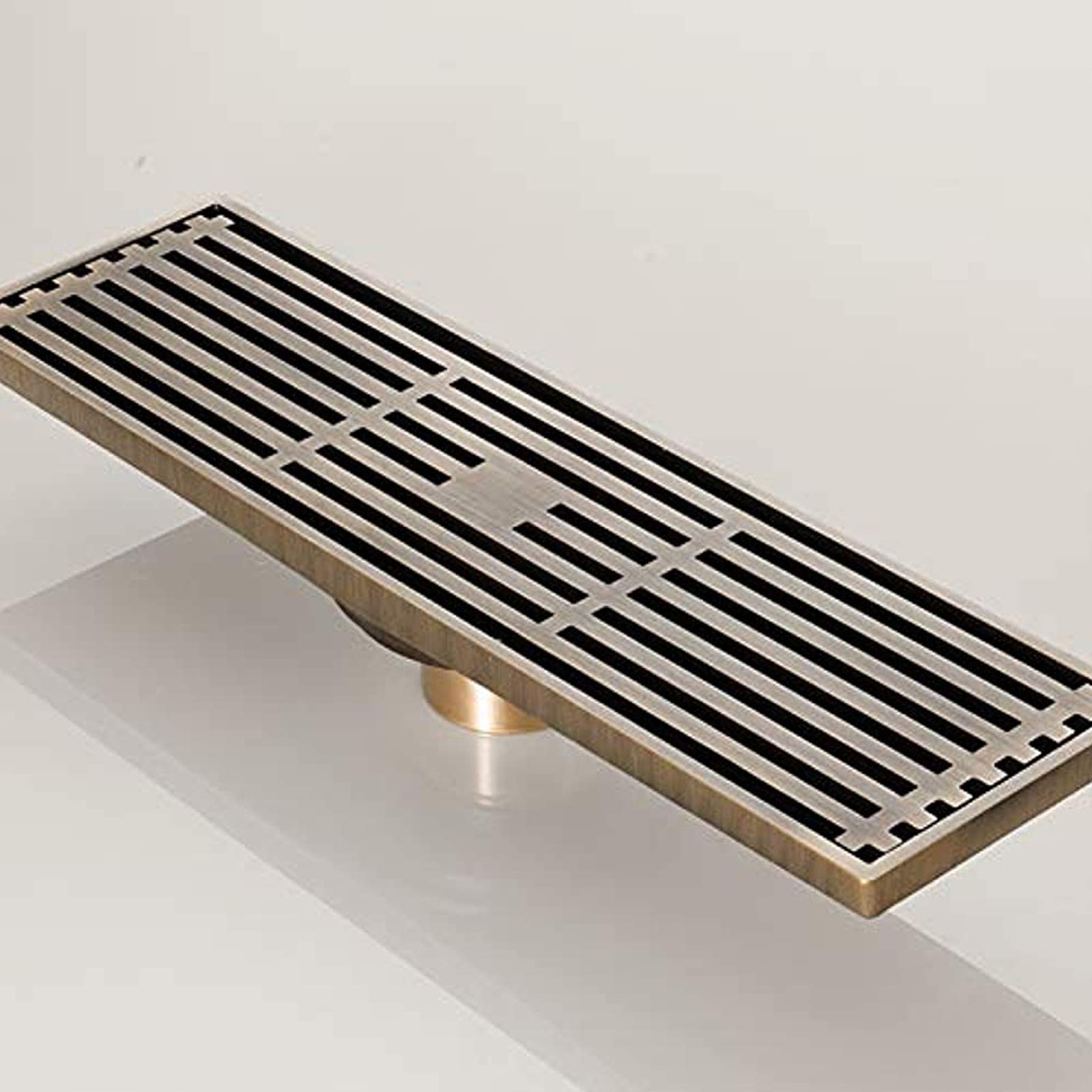 Premium Bronze Linear Shower Drain - 11.8 x 3.2 Inch Rectangle Brass Floor Drain with Removable Cover - Heavy Duty Bathroom Shower Waste Drain - Ideal for Modern Bathrooms, Wet Rooms & Luxury Showers