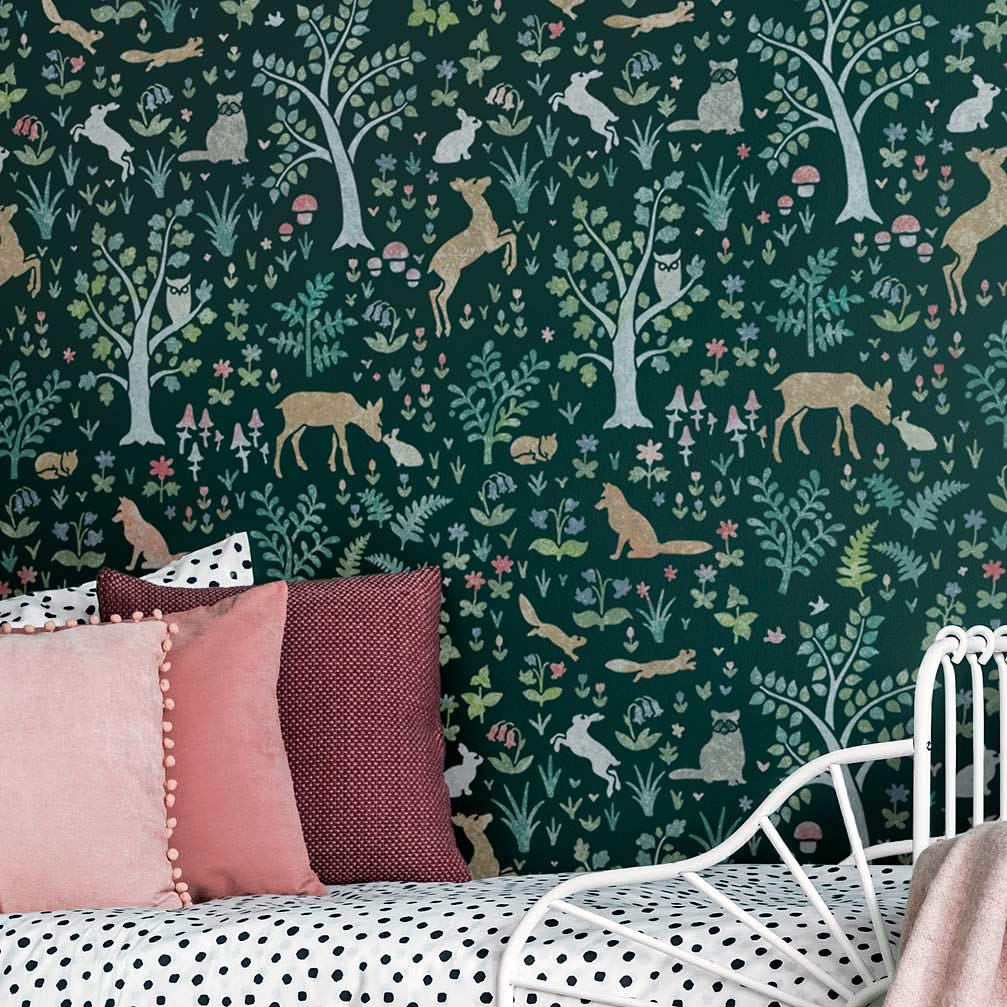 Tanglewood Forest Stencil - Large Wall Stencil for Nursery & Kids Room Decor - Woodland Animal Stencils for Painting Walls - DIY Home Decor - Perfect for Baby Nursery, Bedroom, and Playroom Makeovers