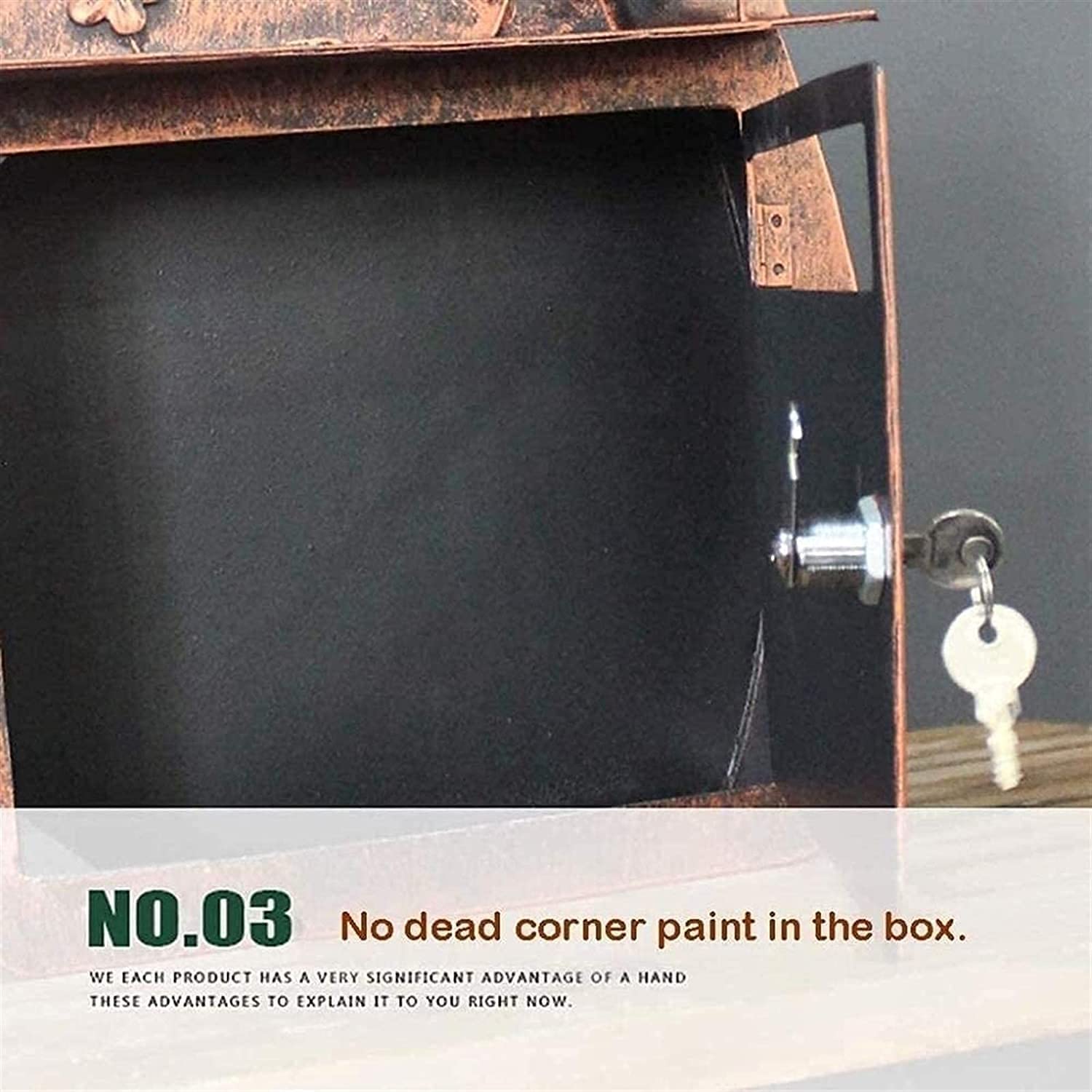 Modern Locking Wall Mount Mailbox with Combination Key Security - Outdoor Letterbox Post Box for Home & Apartment (Bronze) | Durable Weatherproof Design for Secure Mail Delivery