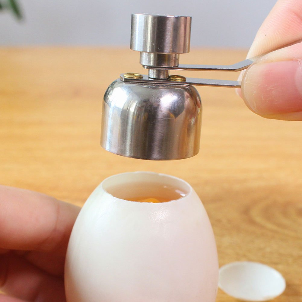 Premium Stainless Steel Egg Topper Cutter - Eggshell Opener & Clean Cracker Tool for Soft/Hard Boiled Eggs (Large Size) - Perfect for Breakfast, Salad Toppings & Meal Prep