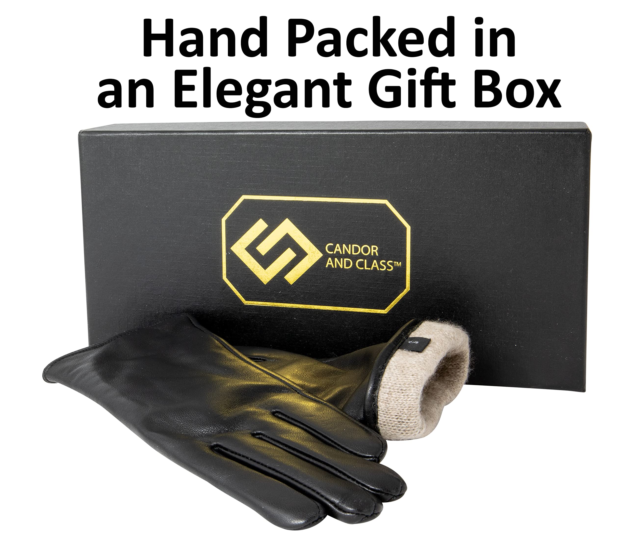Premium Women's Cashmere Lined Sheepskin Leather Gloves - Touchscreen Compatible Winter Gloves for Ladies with Gift Box | Perfect for Cold Weather, Driving & Outdoor Activities