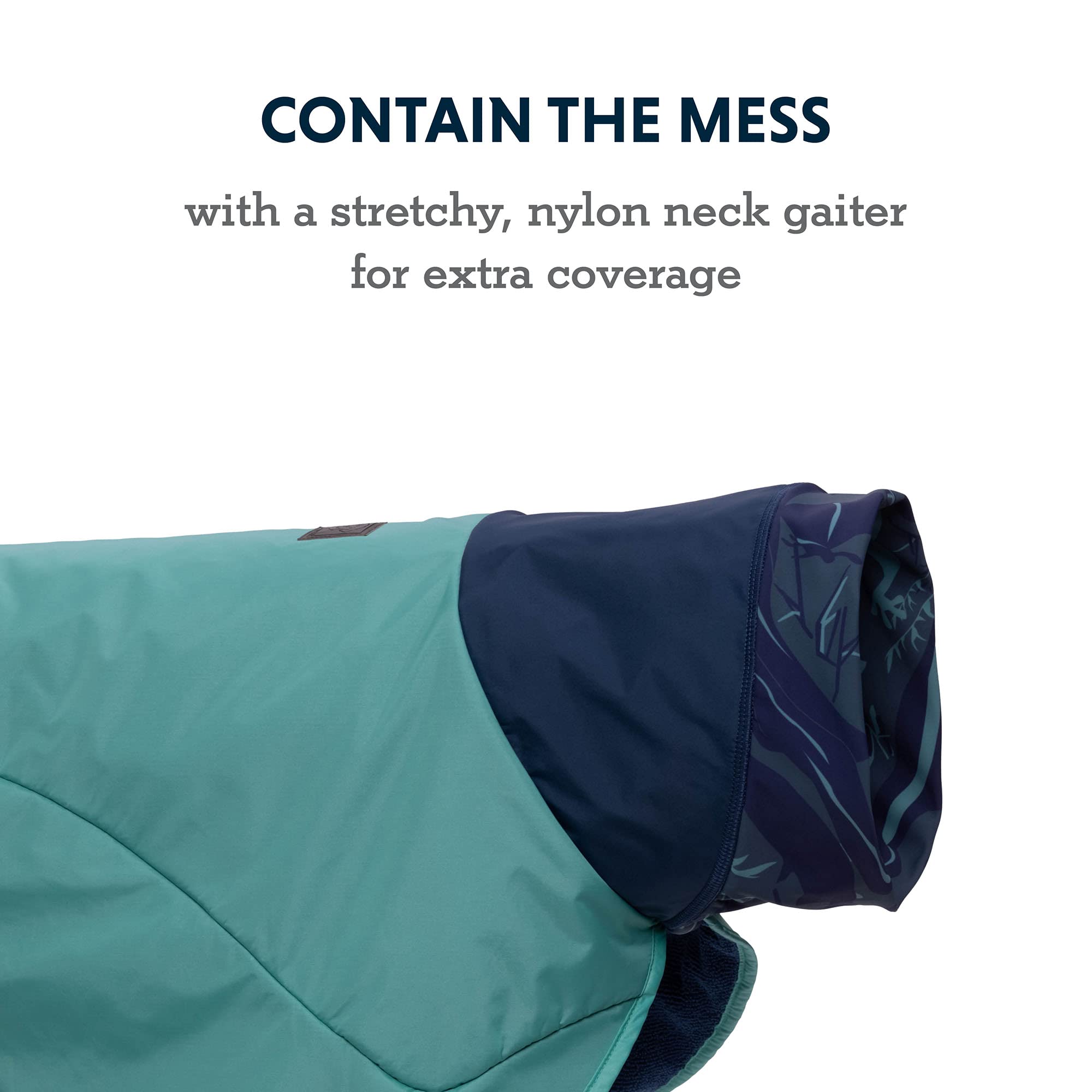 Ruffwear Dirtbag Dog Towel - Absorbent Quick-Dry Dog Coat for Camping, Hiking & Outdoor Adventures - Aurora Teal Small - Perfect for Wet Dogs After Swimming or Rainy Days