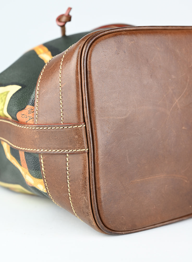 Etro Green Floral Bucket Bag for Women - Stylish Leather Shoulder Handbag - Perfect for Travel, Shopping & Everyday Use