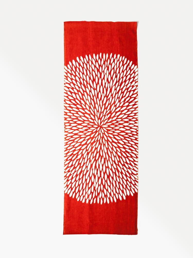 Kamawanu Tenugui Japanese Cotton Hand Towel - Chrysanthemum Pattern | Traditional Washcloth for Kitchen, Bath & Gift Wrapping